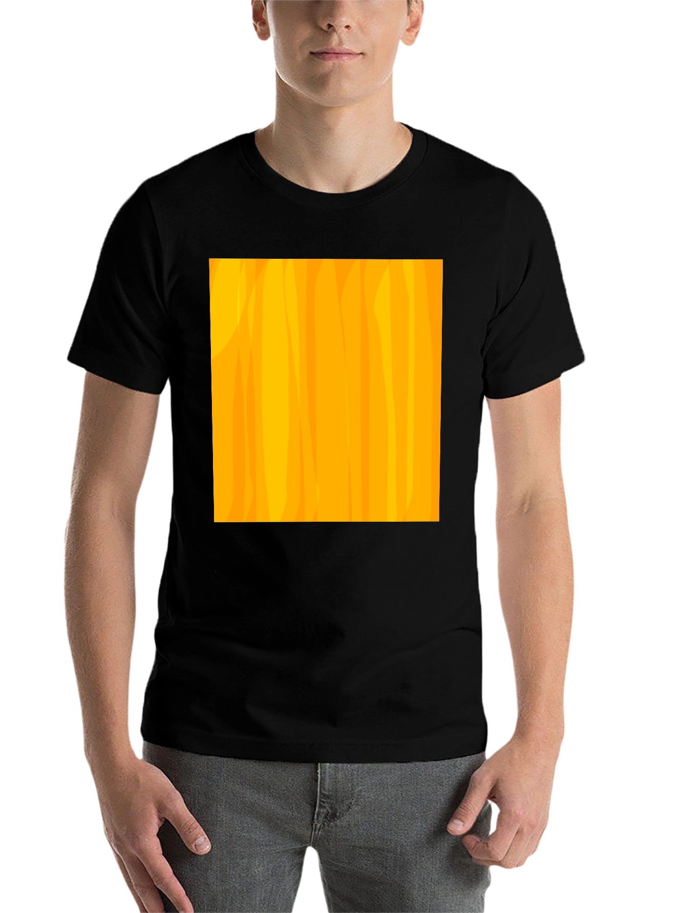 Black Modern Abstract Pattern Black T-Shirt view 7