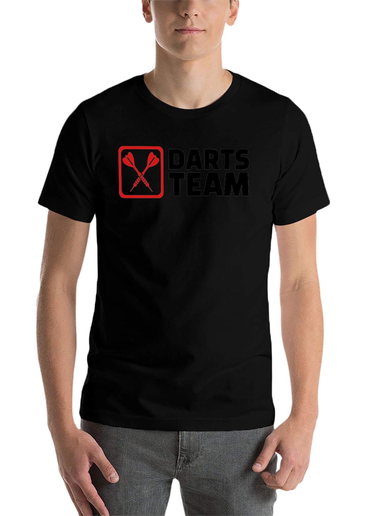 Black Darts Team Graphic Tee - Black Cotton T-Shirt view 7