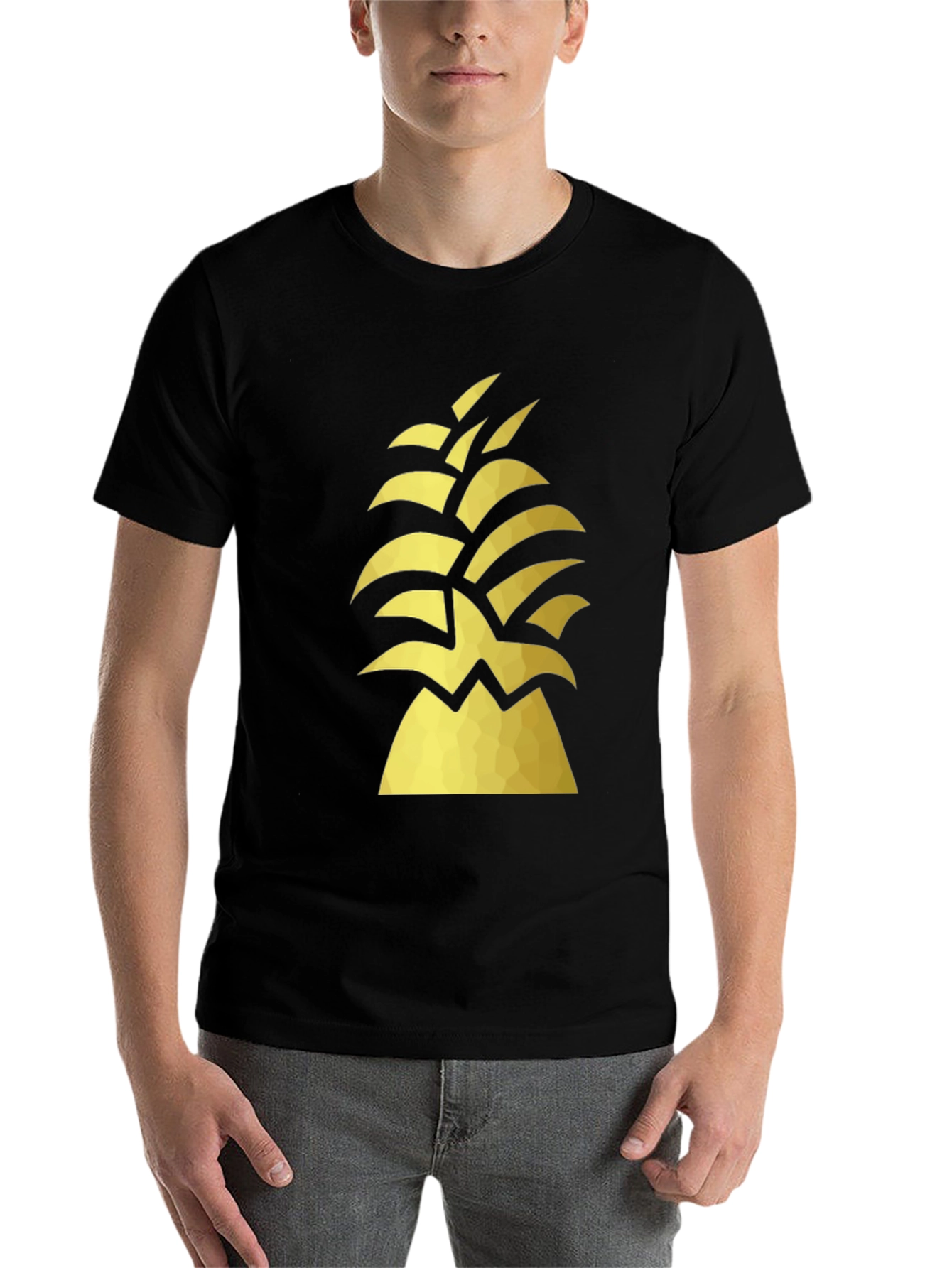Black Geometric Pineapple Graphic Tee view 7