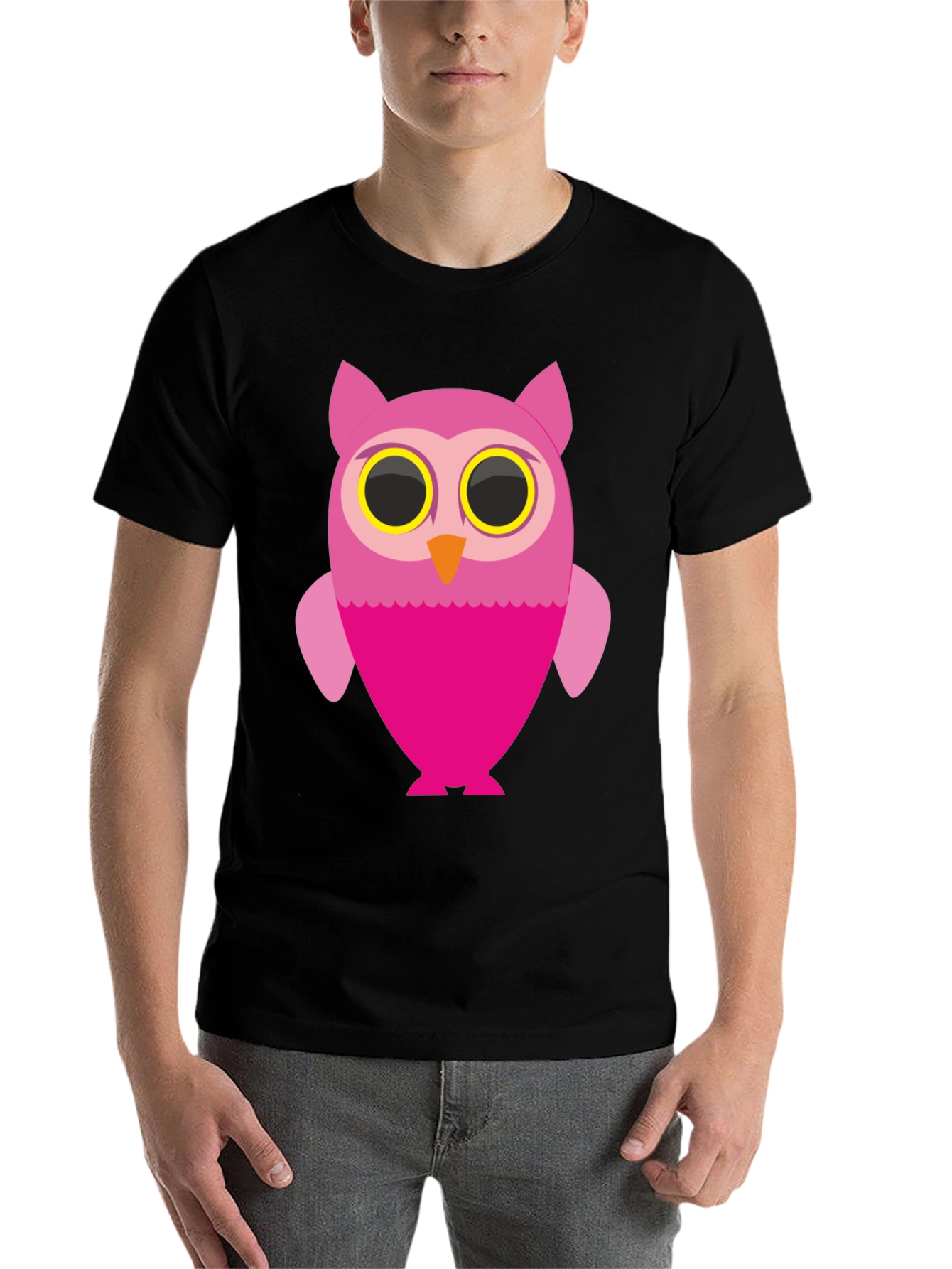 Black Owl Graphic Black T-Shirt view 7