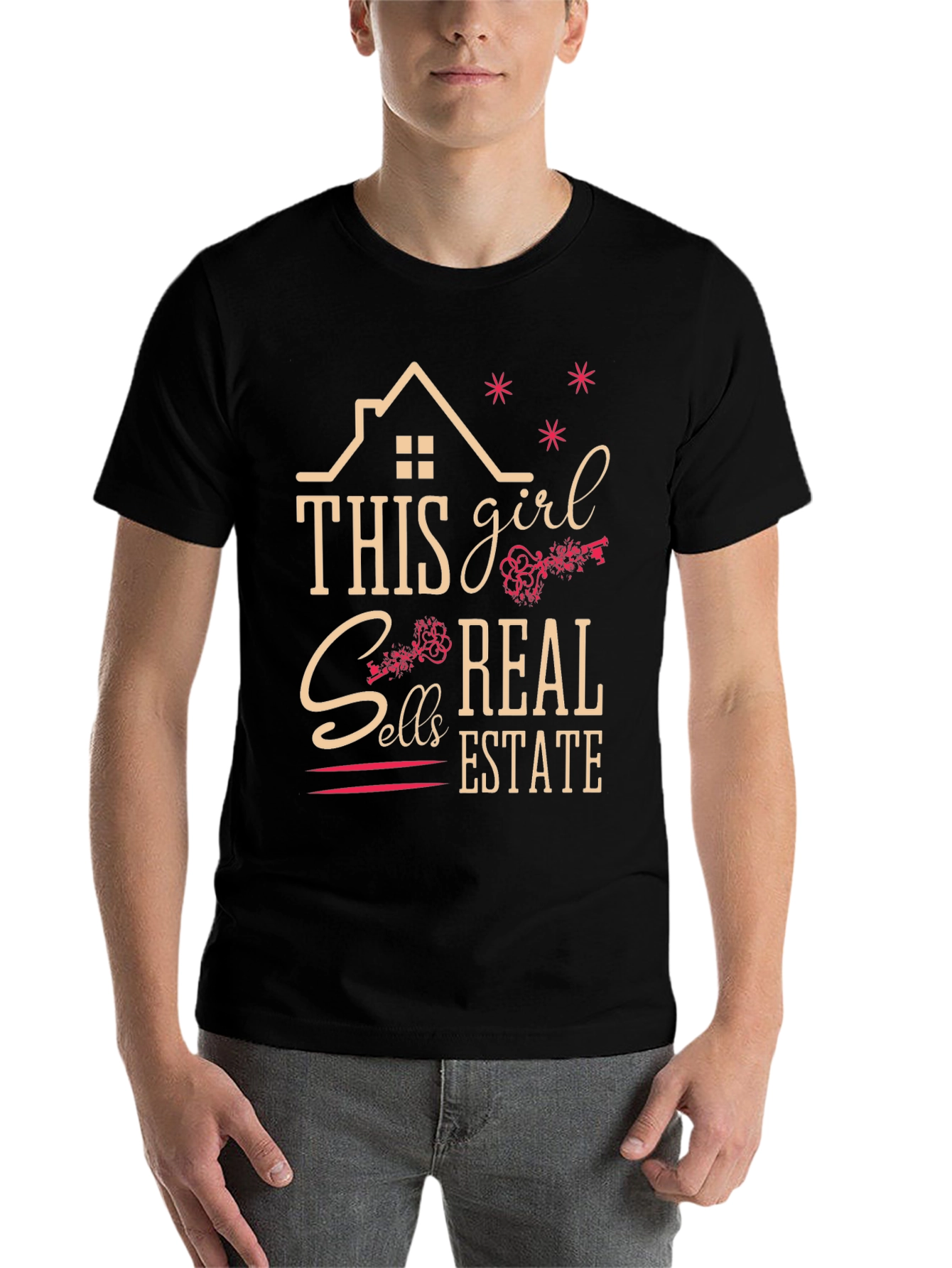 Black This Girl Sells Real Estate T-Shirt view 7