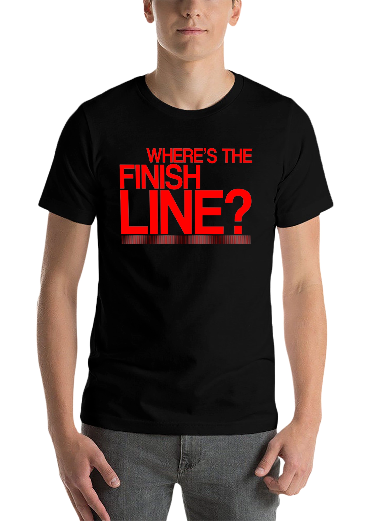 Black Where's the Finish Line? Black T-Shirt view 7