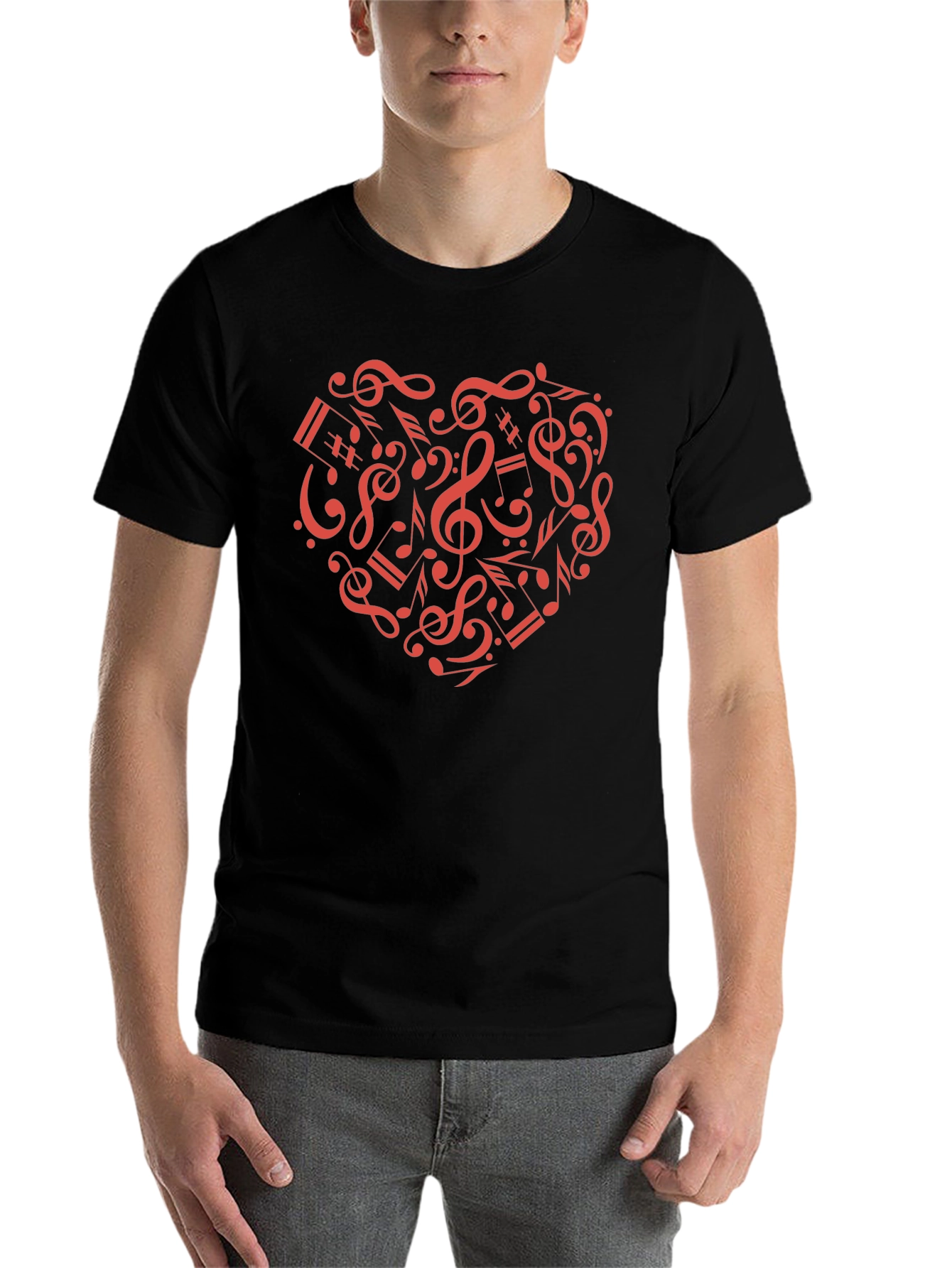 Black Musical Heartbeat Black T-Shirt view 7