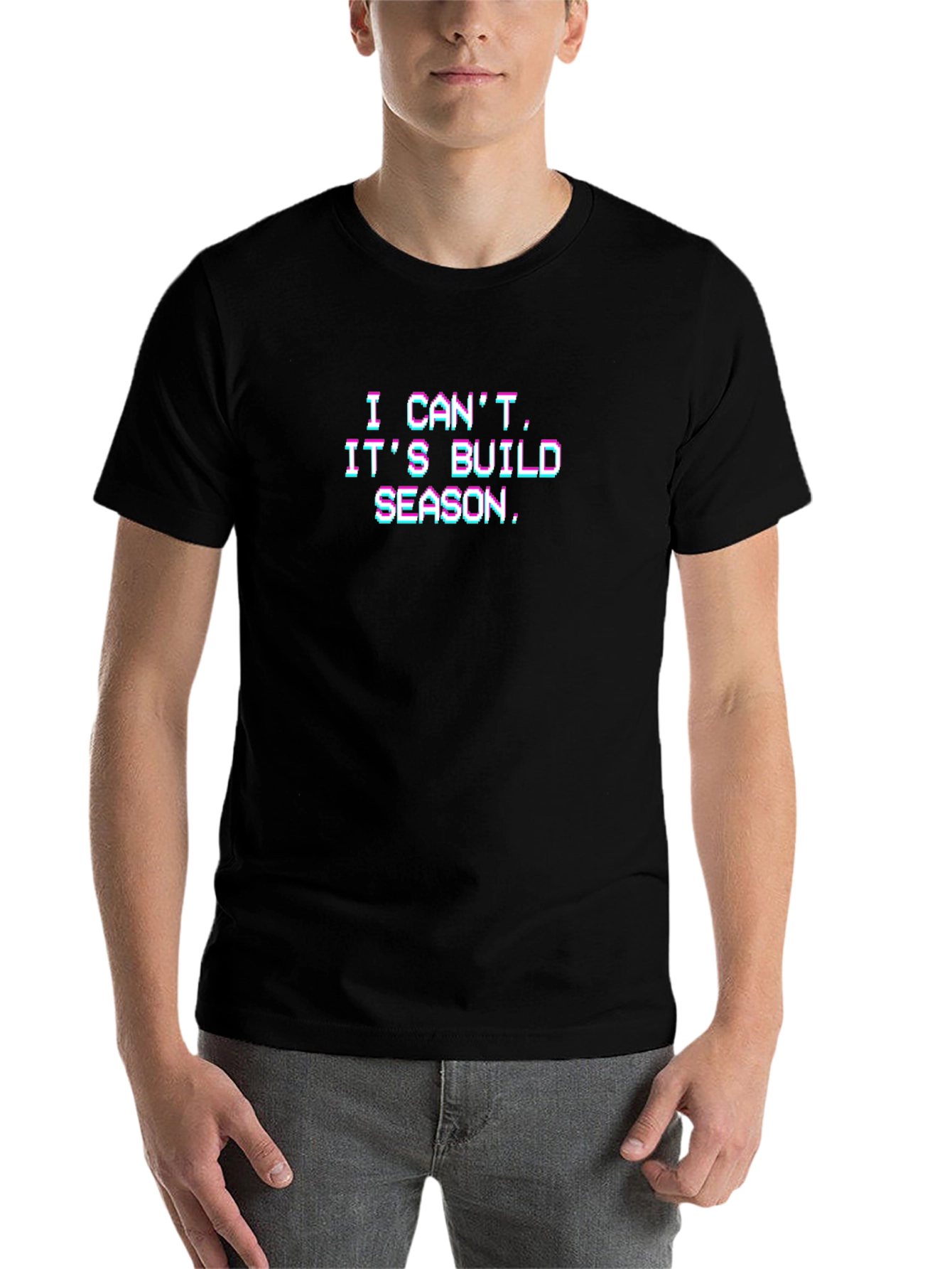 Black Build Season Graphic Tee - Black Short Sleeve Crew Neck view 7