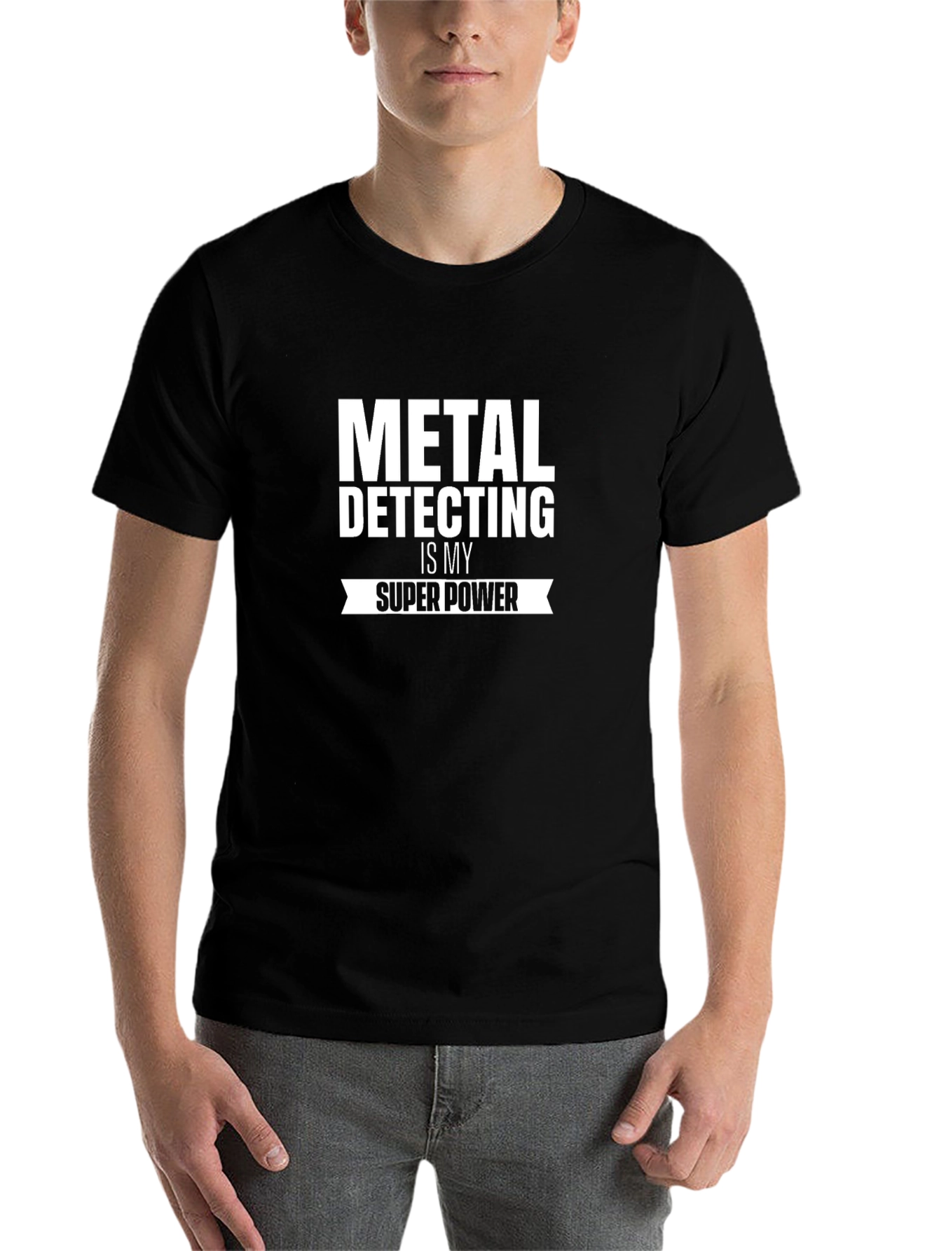Black Metal Detecting Superpower T-Shirt view 7
