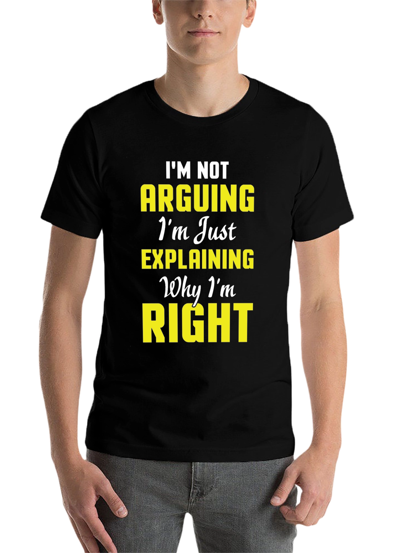 Black I'm Not Arguing Funny Men's T-Shirt view 7
