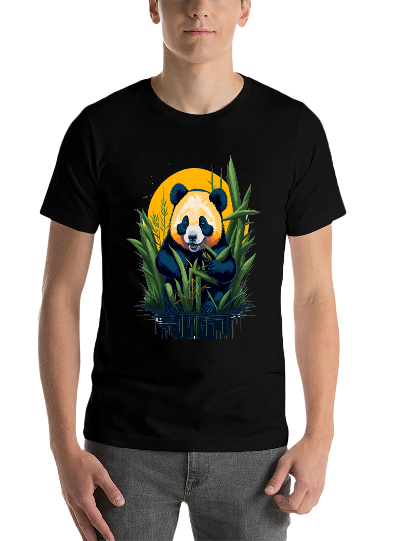 Black Panda Bamboo Graphic Tee view 7