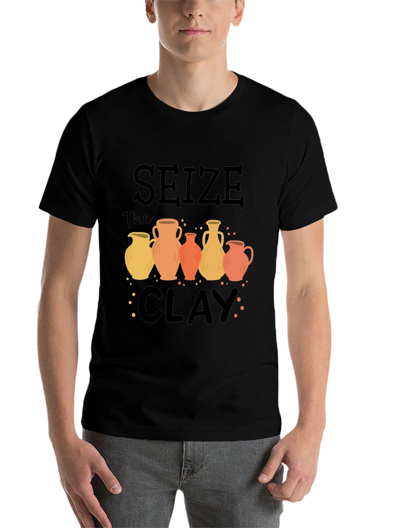 Black Seize The Clay Pottery T-Shirt view 7