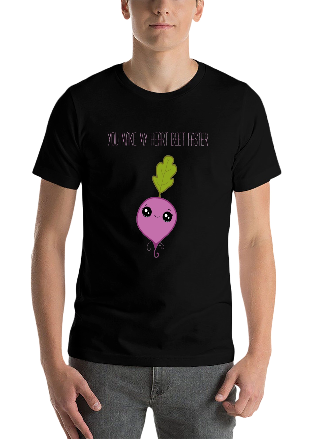 Black Beet Faster T-Shirt: Funny Heart Pun Tee view 7