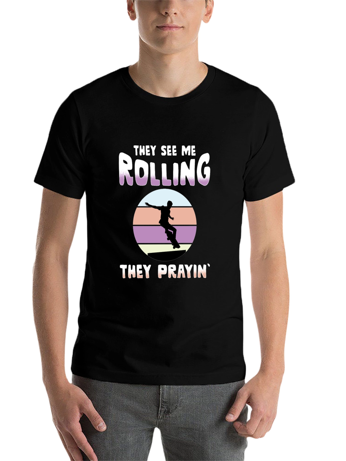 Black They See Me Rolling T-Shirt view 7