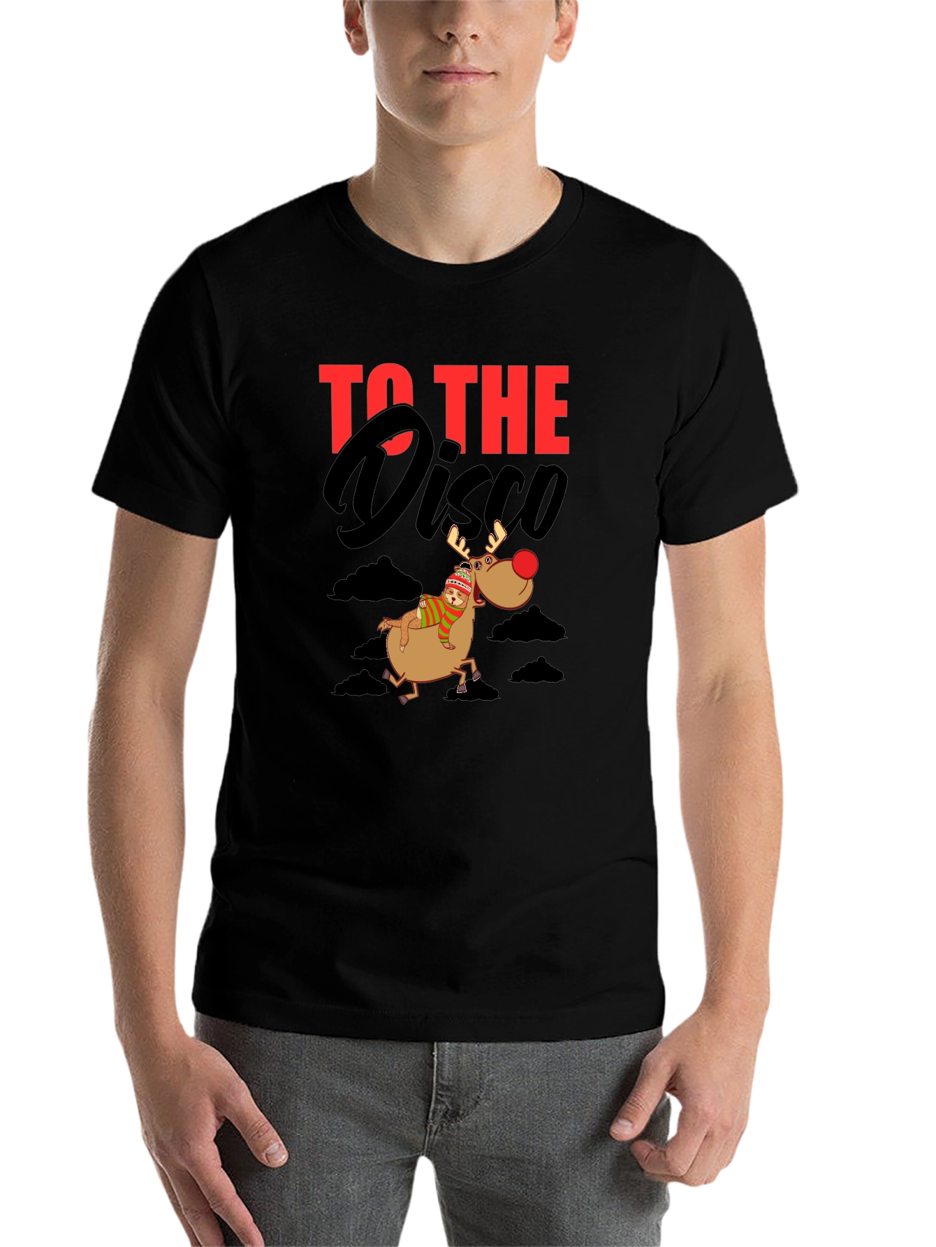 Black To The Disco Reindeer T-Shirt view 7