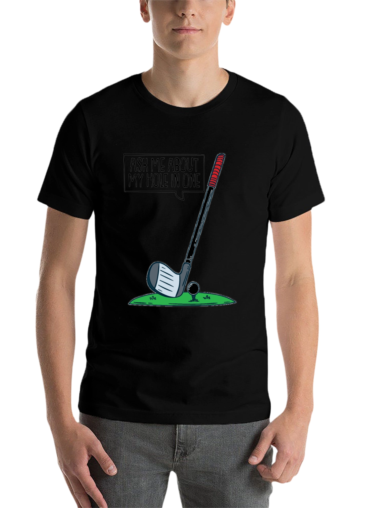 Black Golf Hole in One T-Shirt - Golfer Gift view 7