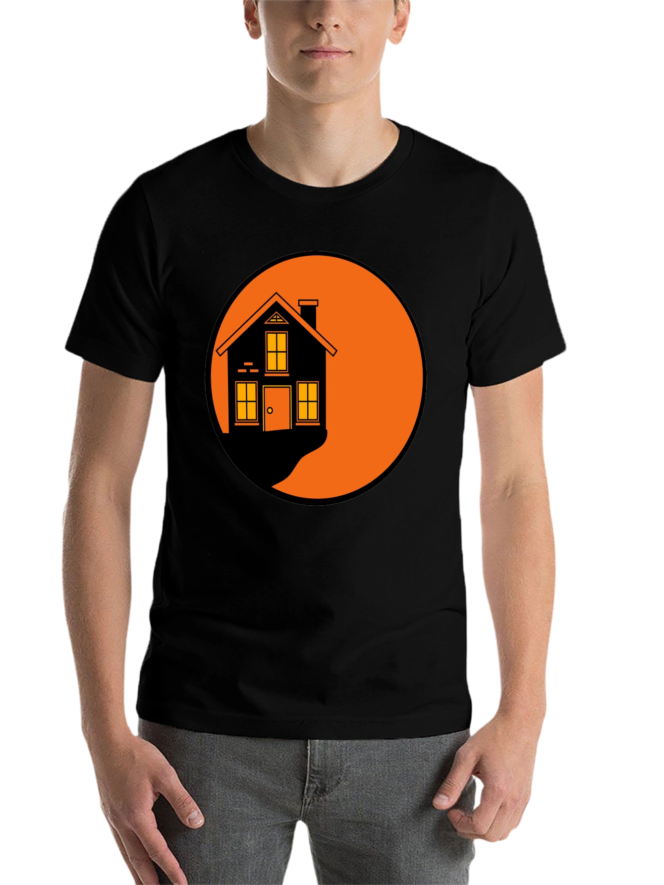 Black Retro House Graphic T-Shirt - Soft Cotton Tee view 7