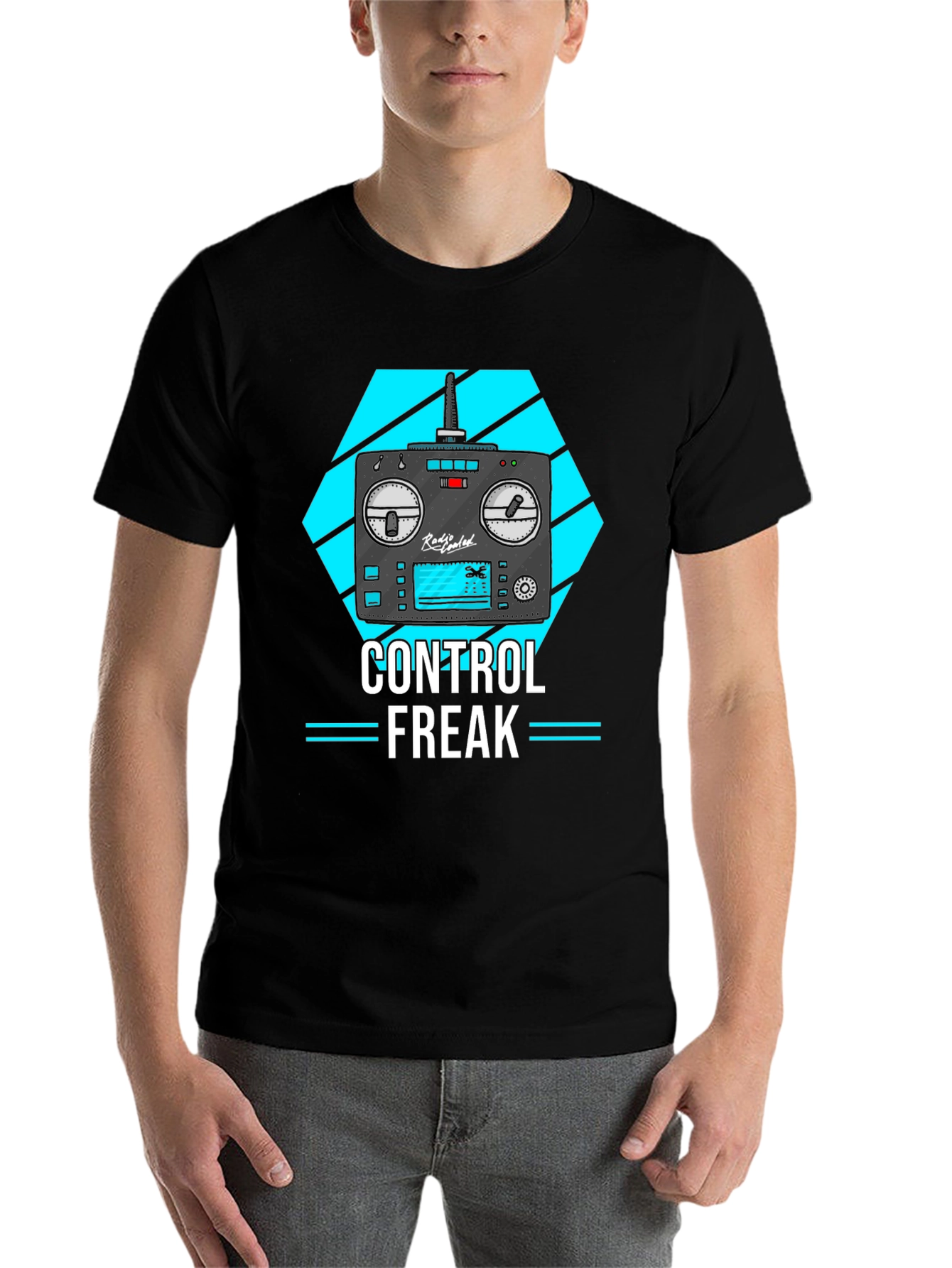 Black Control Freak T-Shirt - Black Graphic Tee view 7