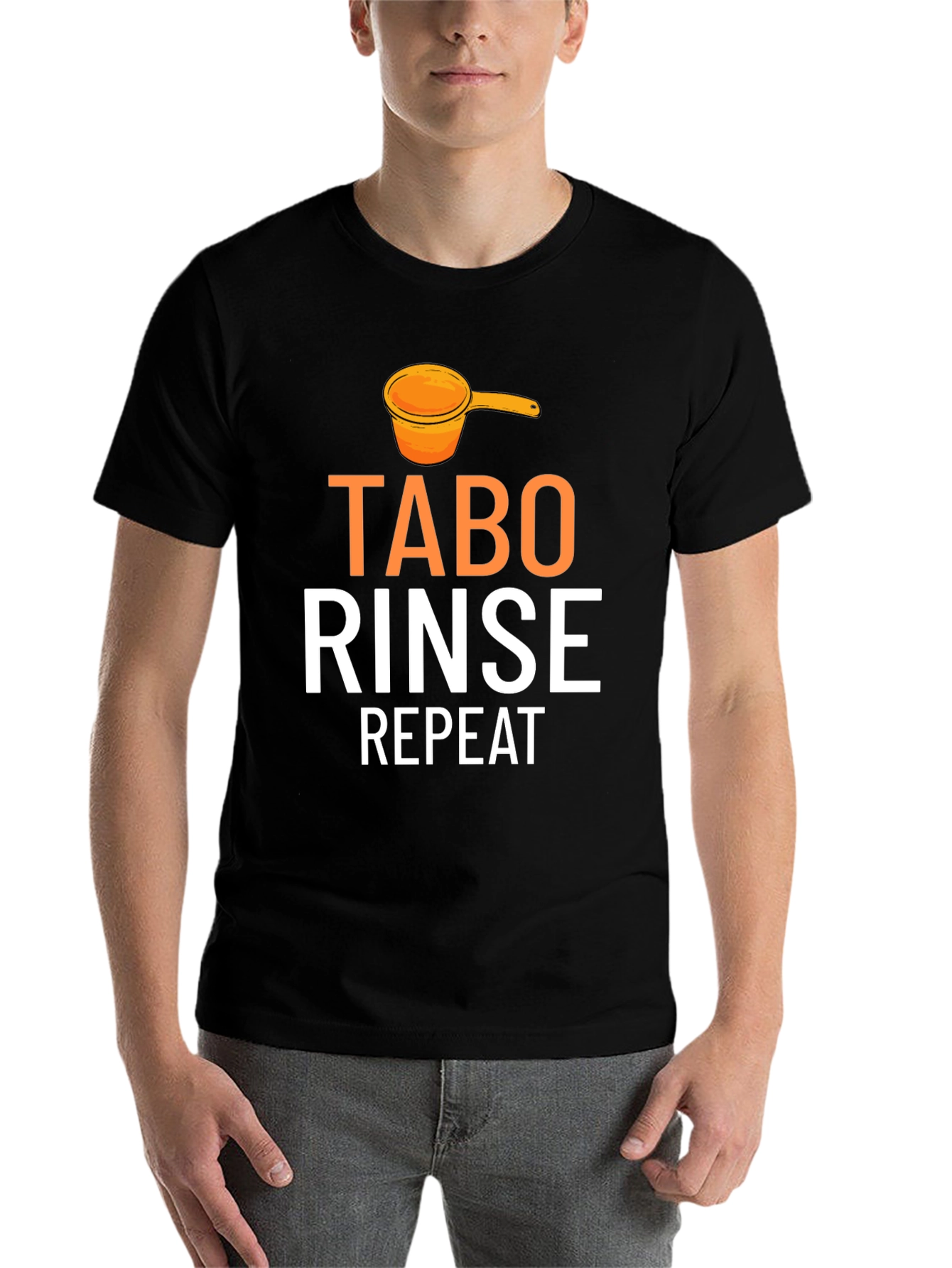 Black Tabo Rinse Repeat Graphic Tee - Novelty Humor Shirt view 7