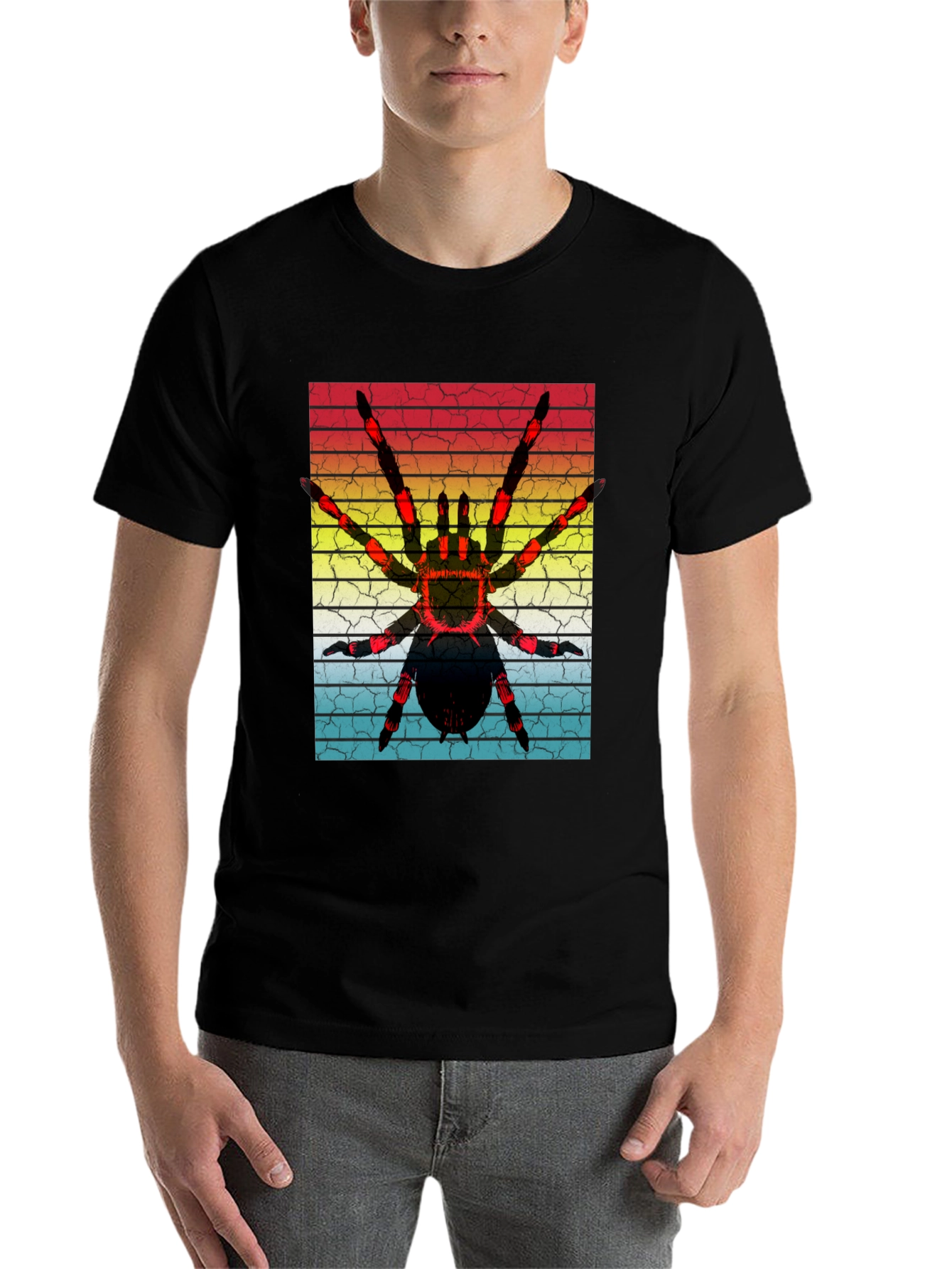 Black Vintage Spider Graphic T-Shirt view 7