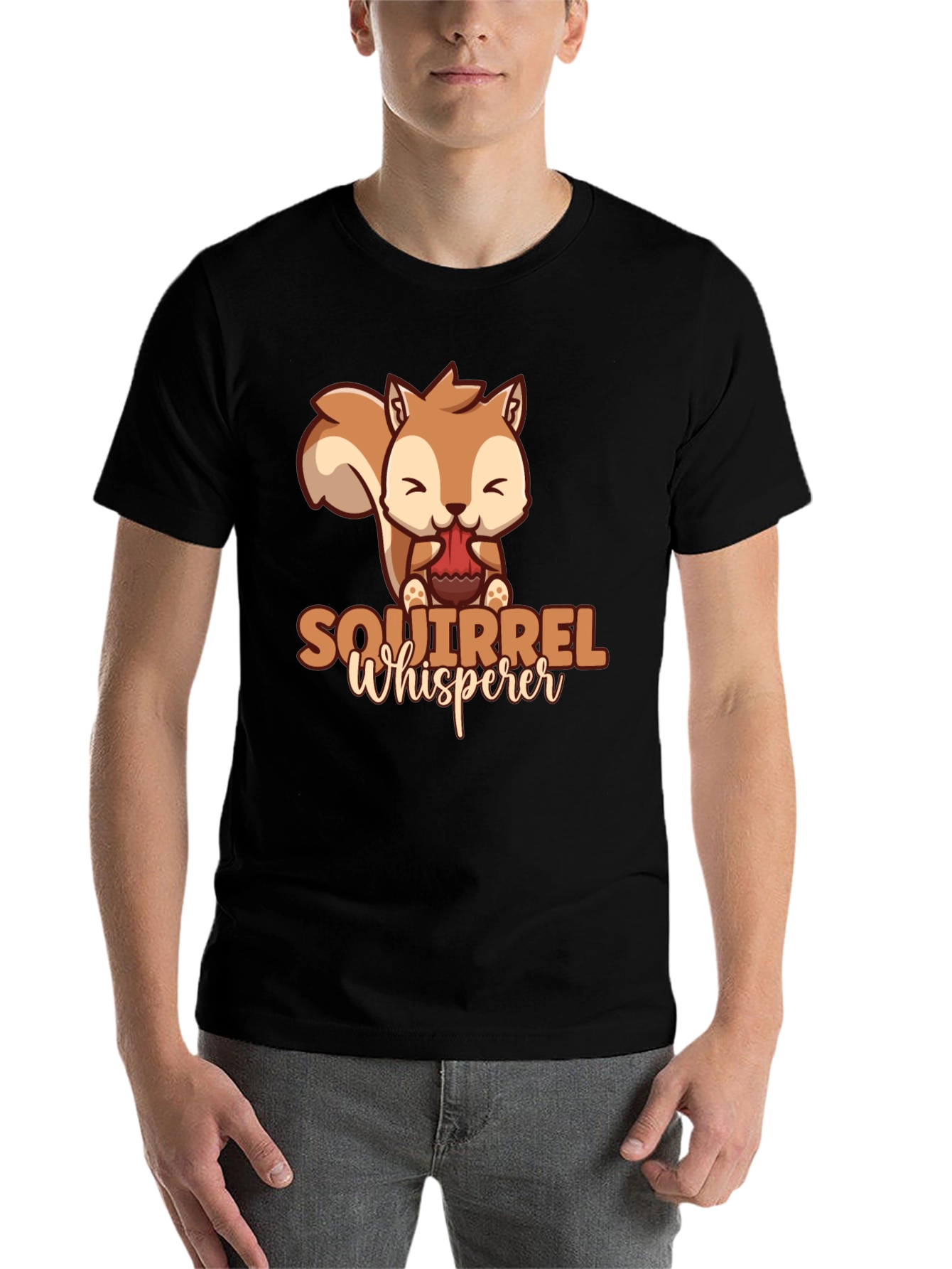 Black Squirrel Whisperer Graphic T-Shirt view 7