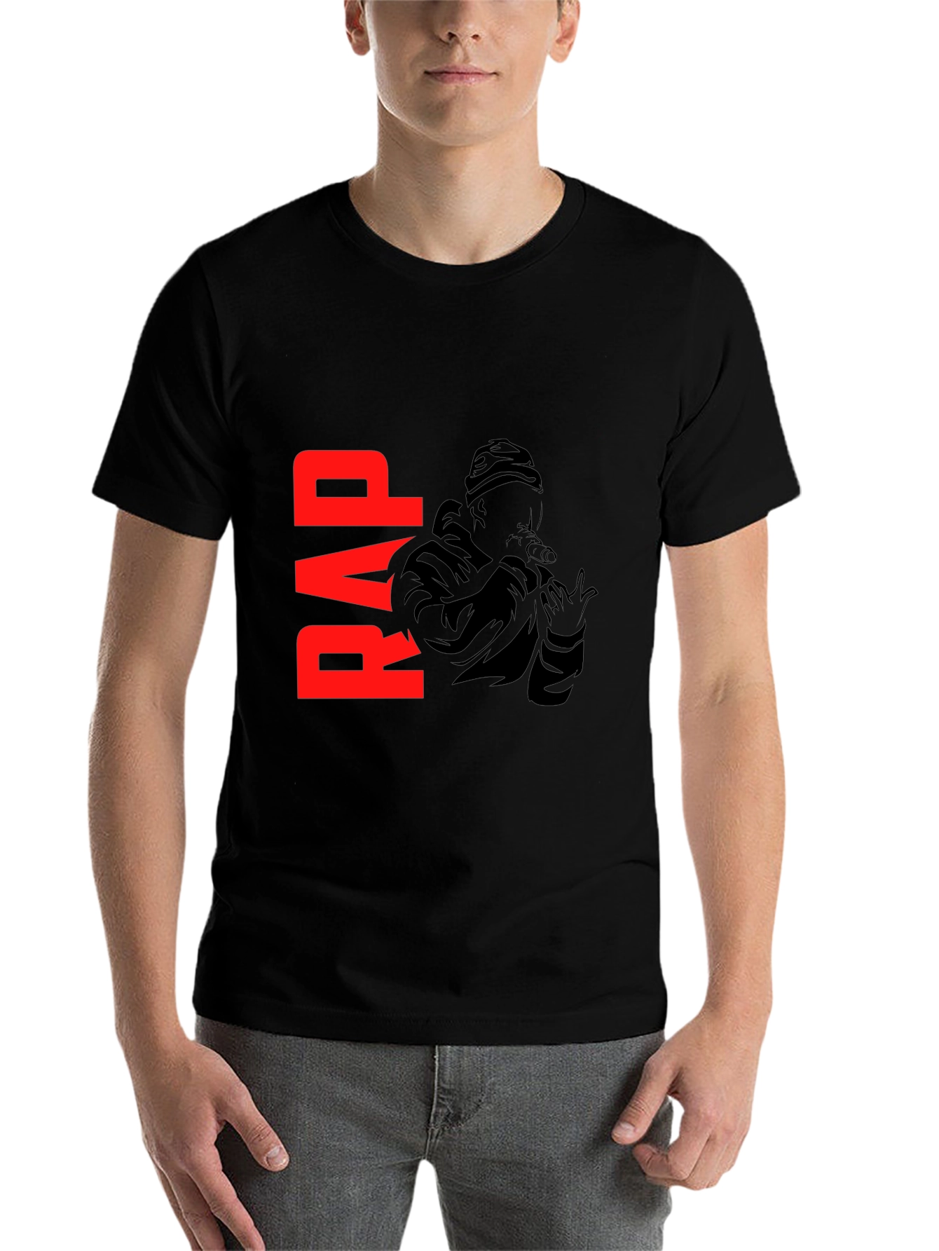 Black Rap Graphic Black T-Shirt view 7