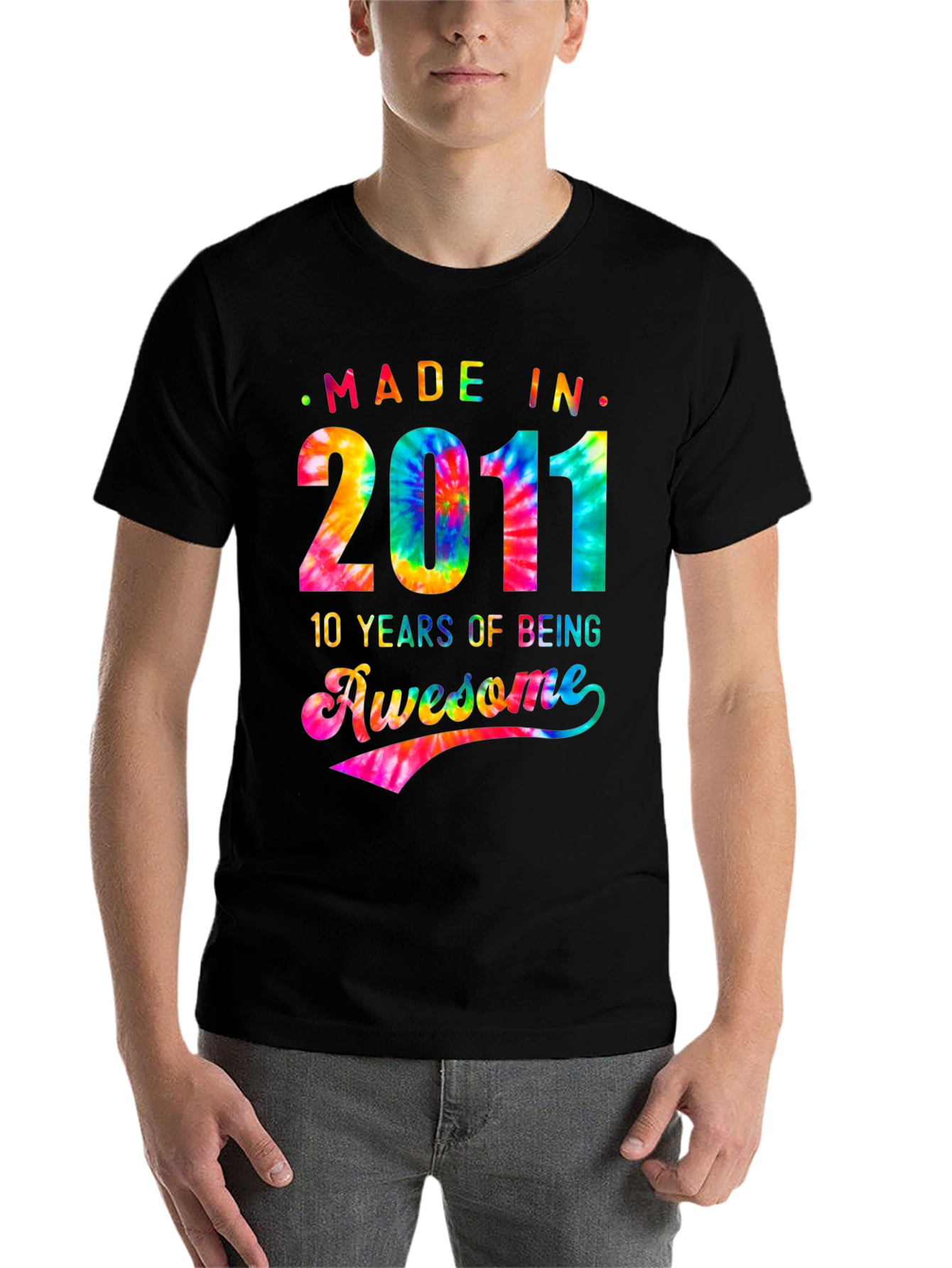 Black Made in 2011 Tie Dye Graphic T-Shirt view 7