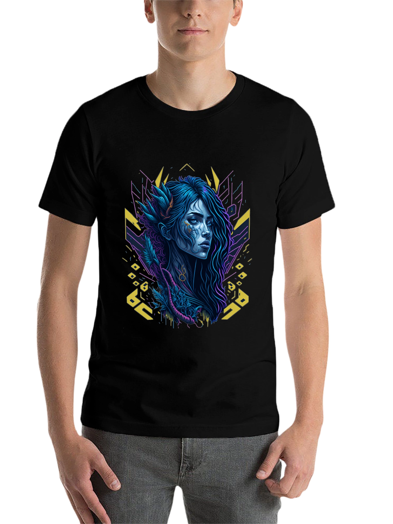 Black Mystic Woman Graphic Black T-Shirt view 7