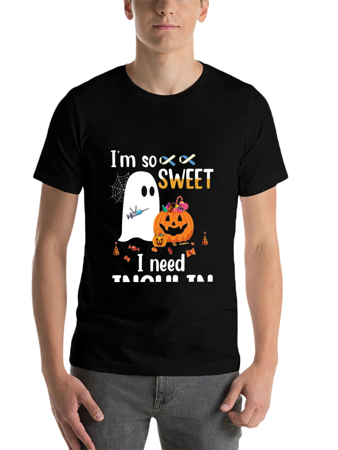 Black Halloween Diabetes Awareness T-Shirt view 7