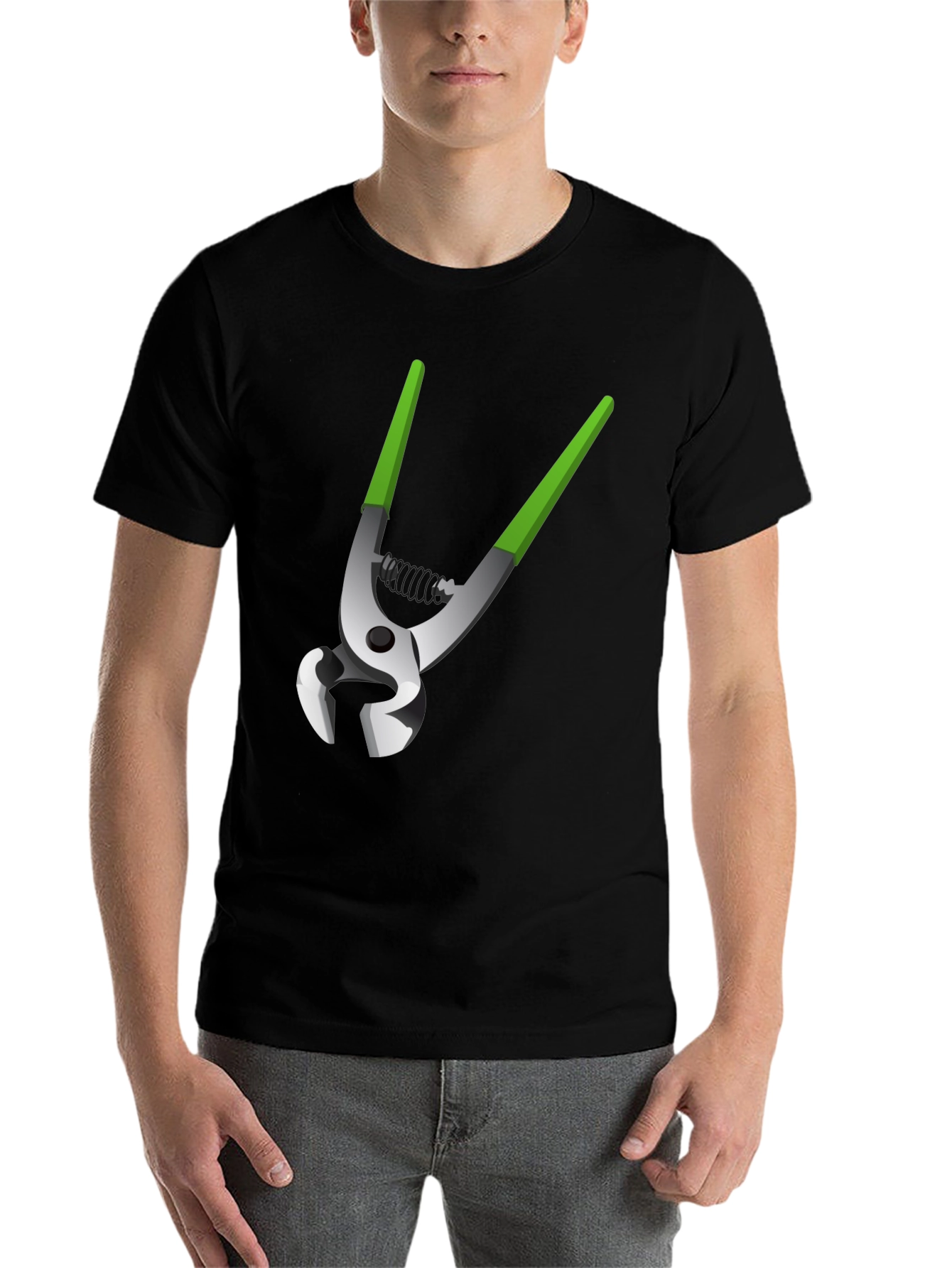 Black Novelty Pliers Graphic Tee - Black Cotton Blend view 7