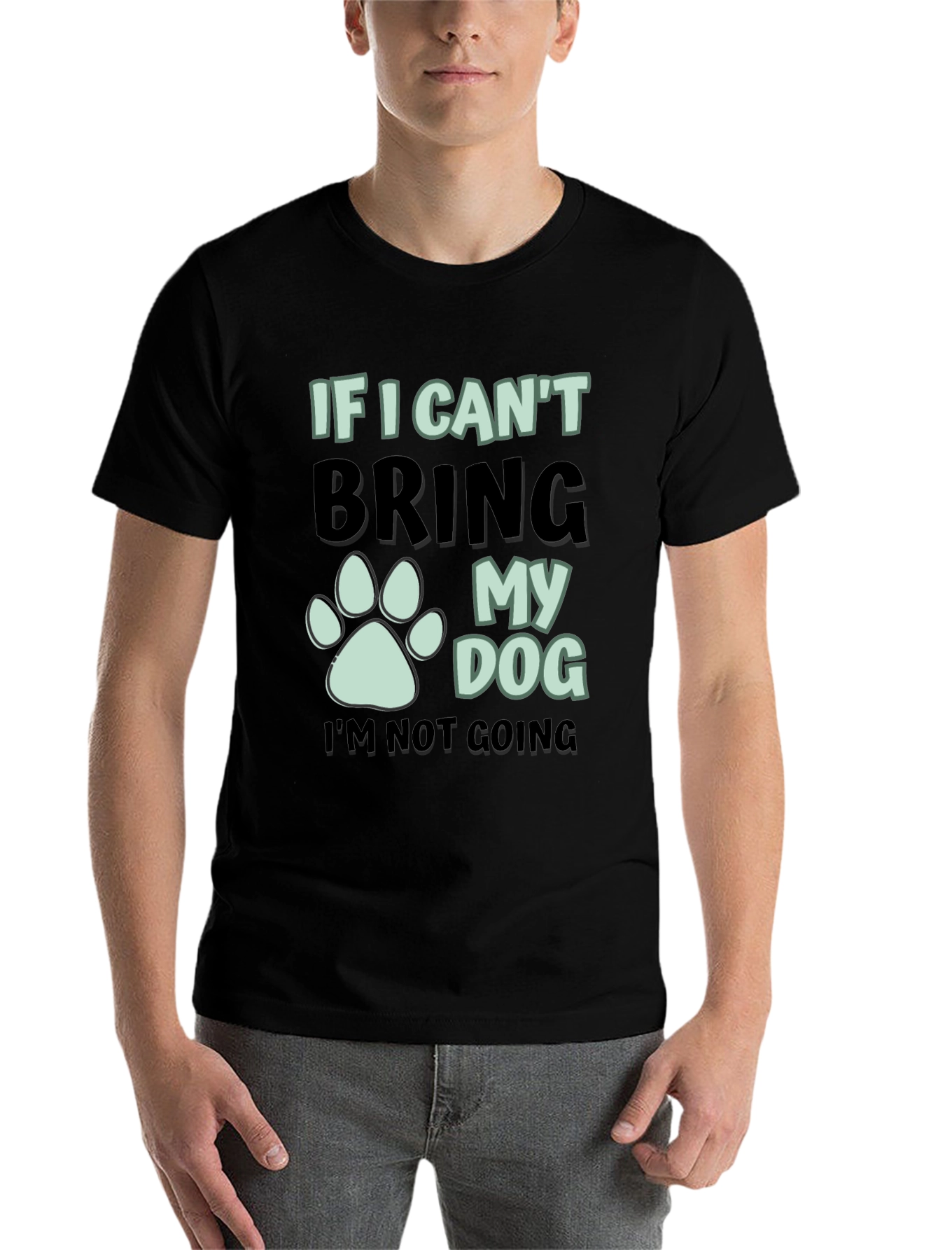 Black Dog Lover T-Shirt: If I Can't Bring My Dog Tee view 7