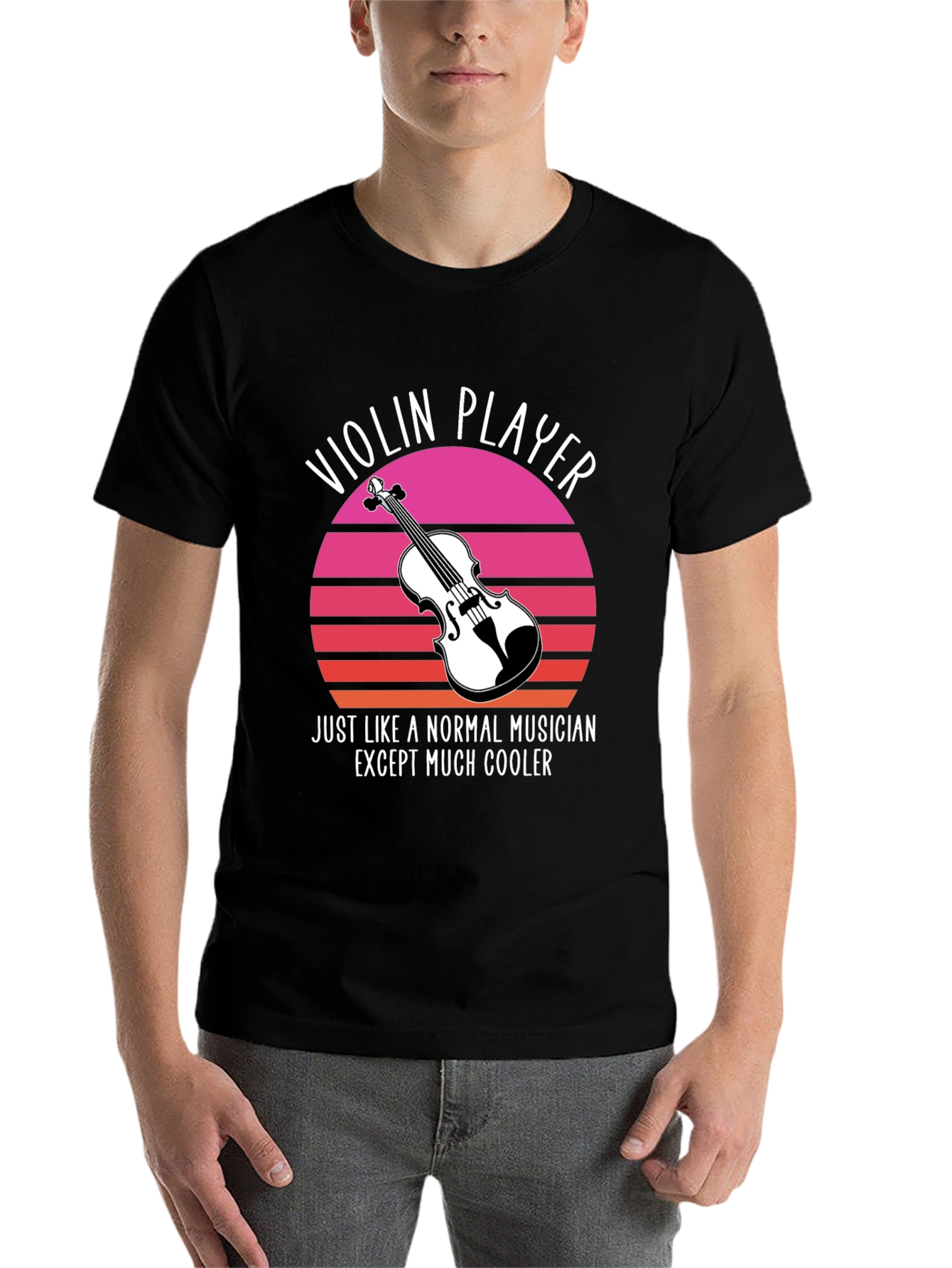 Black Violin Player T-Shirt: Musician Cool Graphic Tee view 7