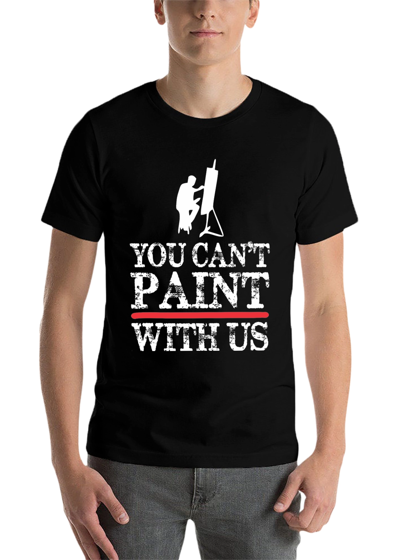 Black Funny Painter T-Shirt: You Can't Paint With Us view 7