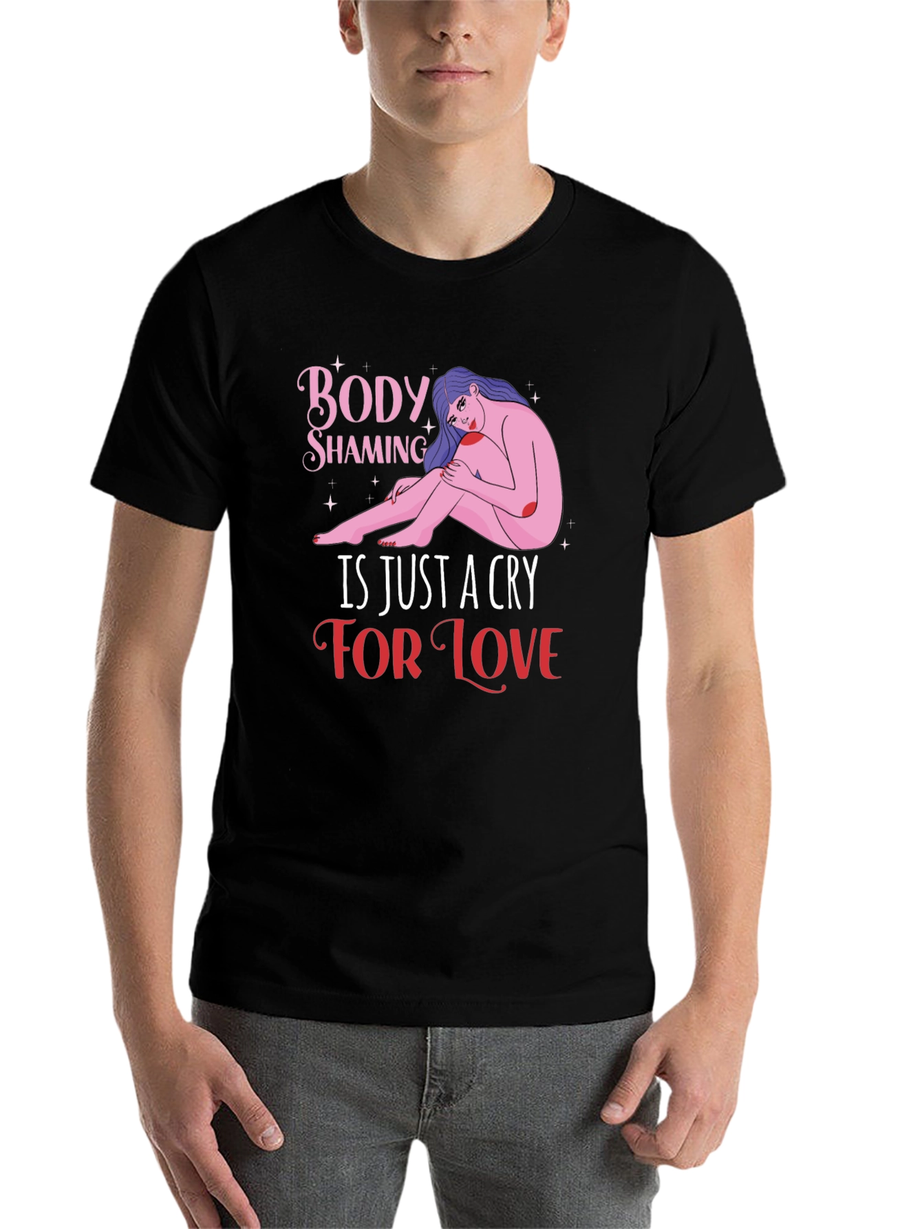 Black Body Shaming Awareness Graphic T-Shirt view 7