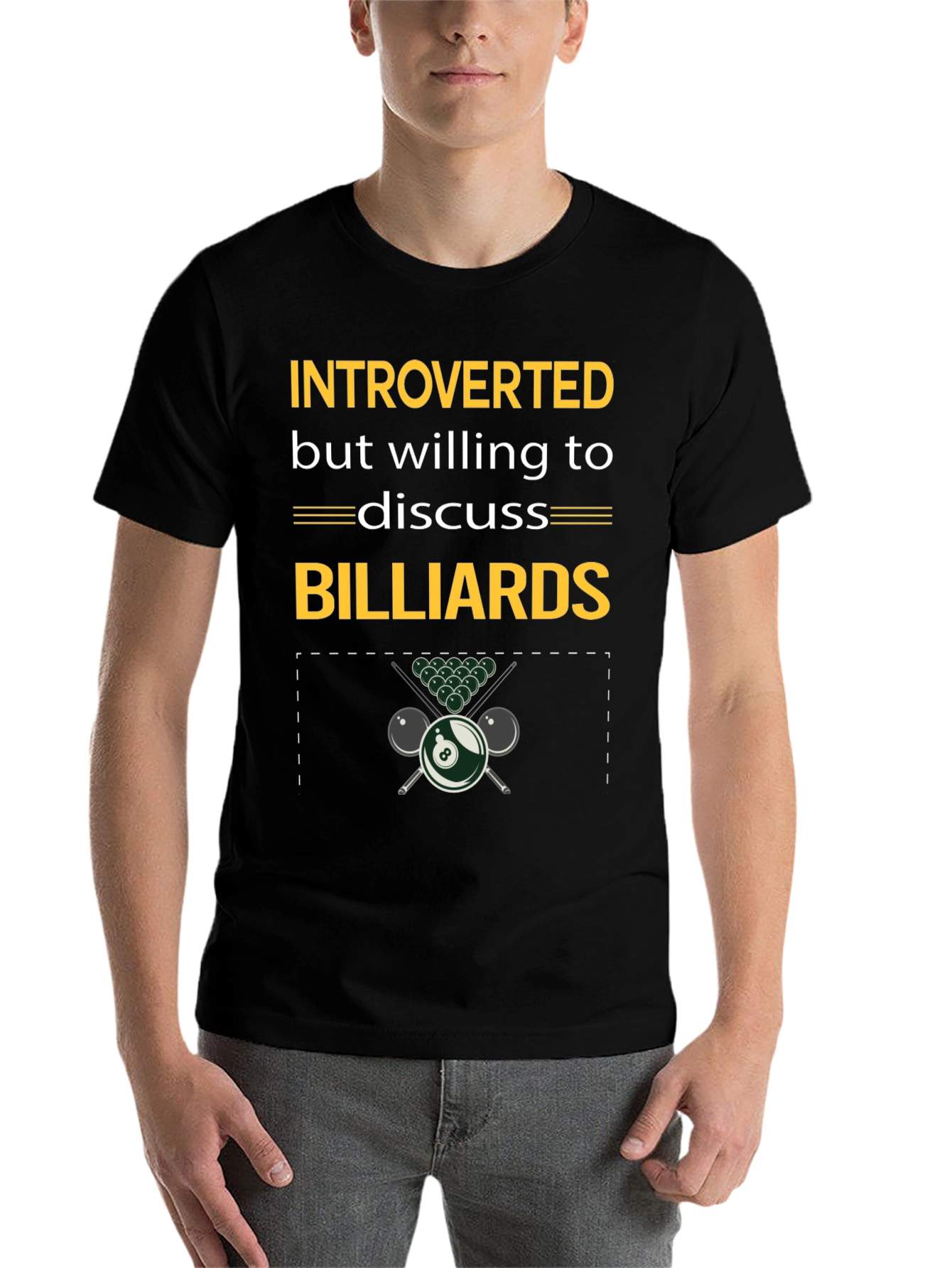 Black Introverted Billiards T-Shirt view 7