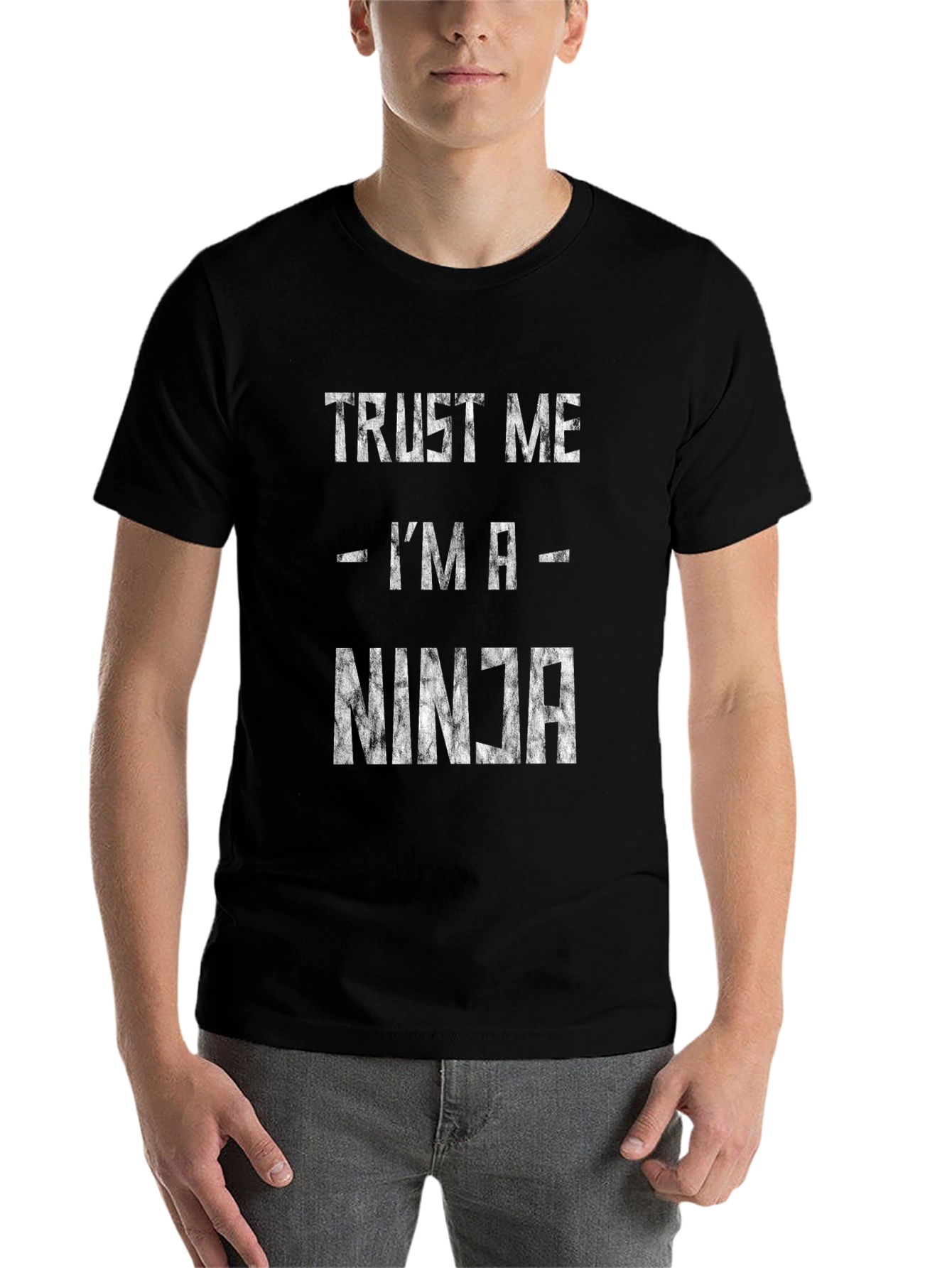 Black Trust Me I'm a Ninja T-Shirt, Funny Graphic Tee view 7