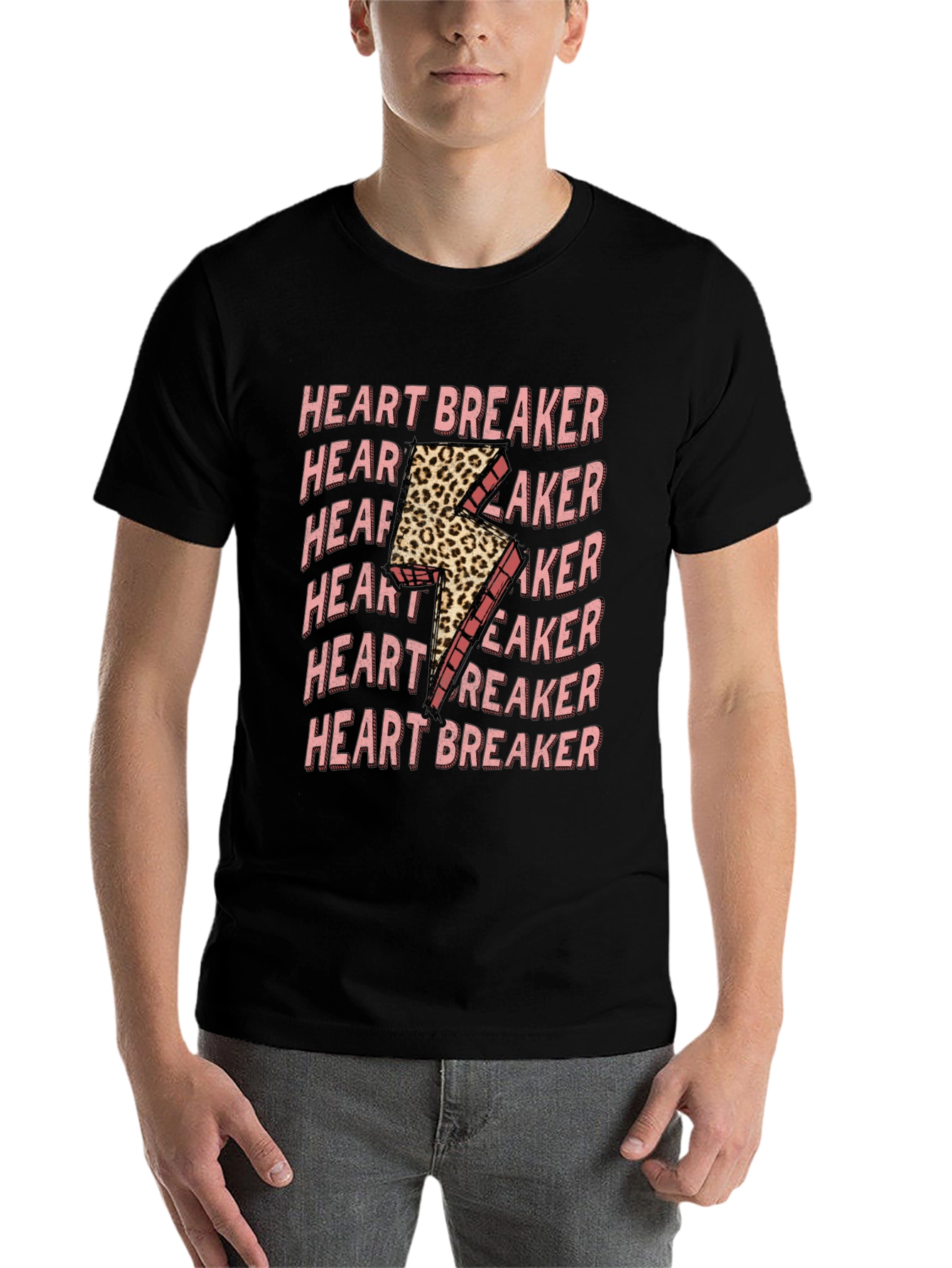 Black Heartbreaker Leopard Bolt Graphic Tee view 7