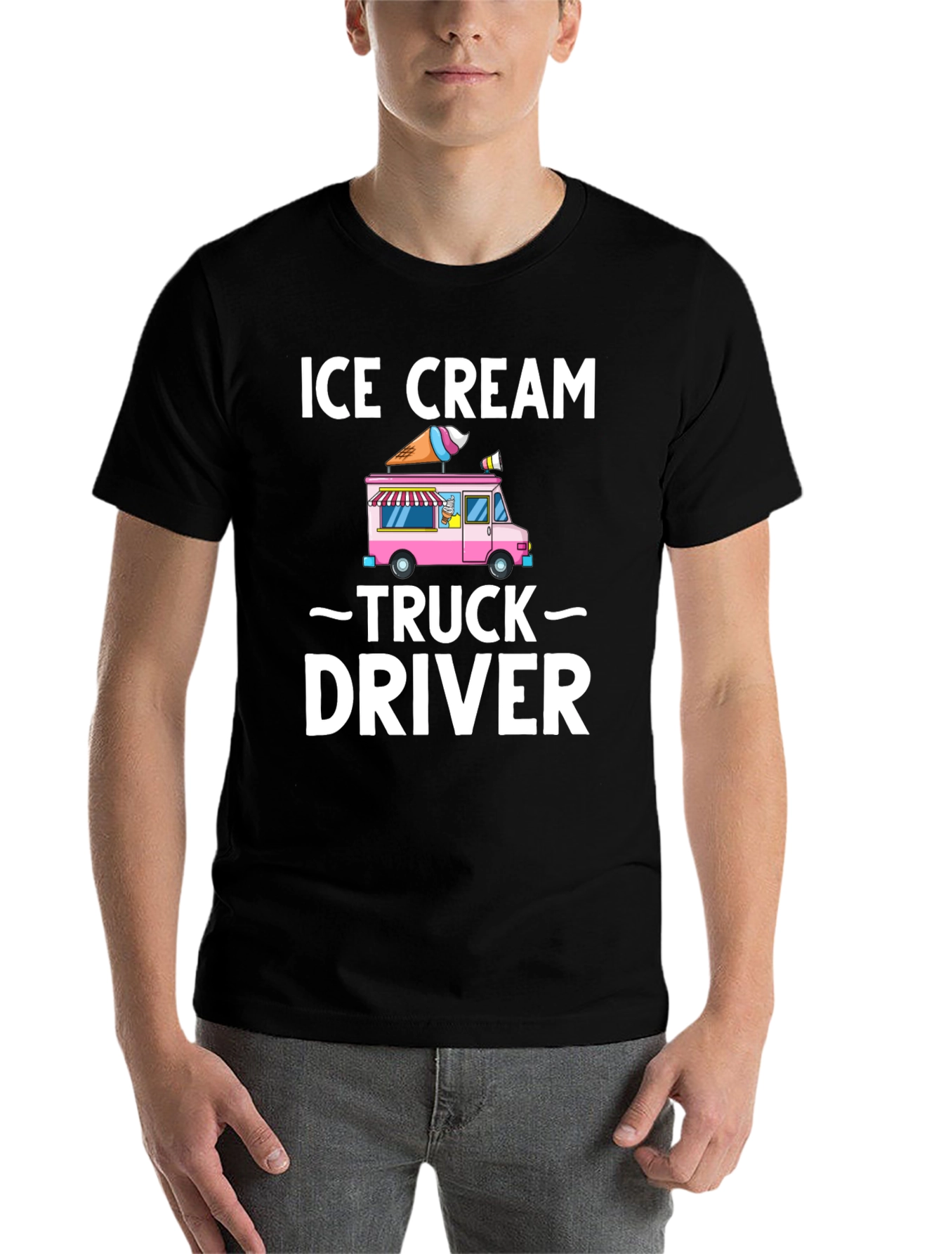 Black Ice Cream Truck Driver T-Shirt - Novelty Graphic Tee view 7