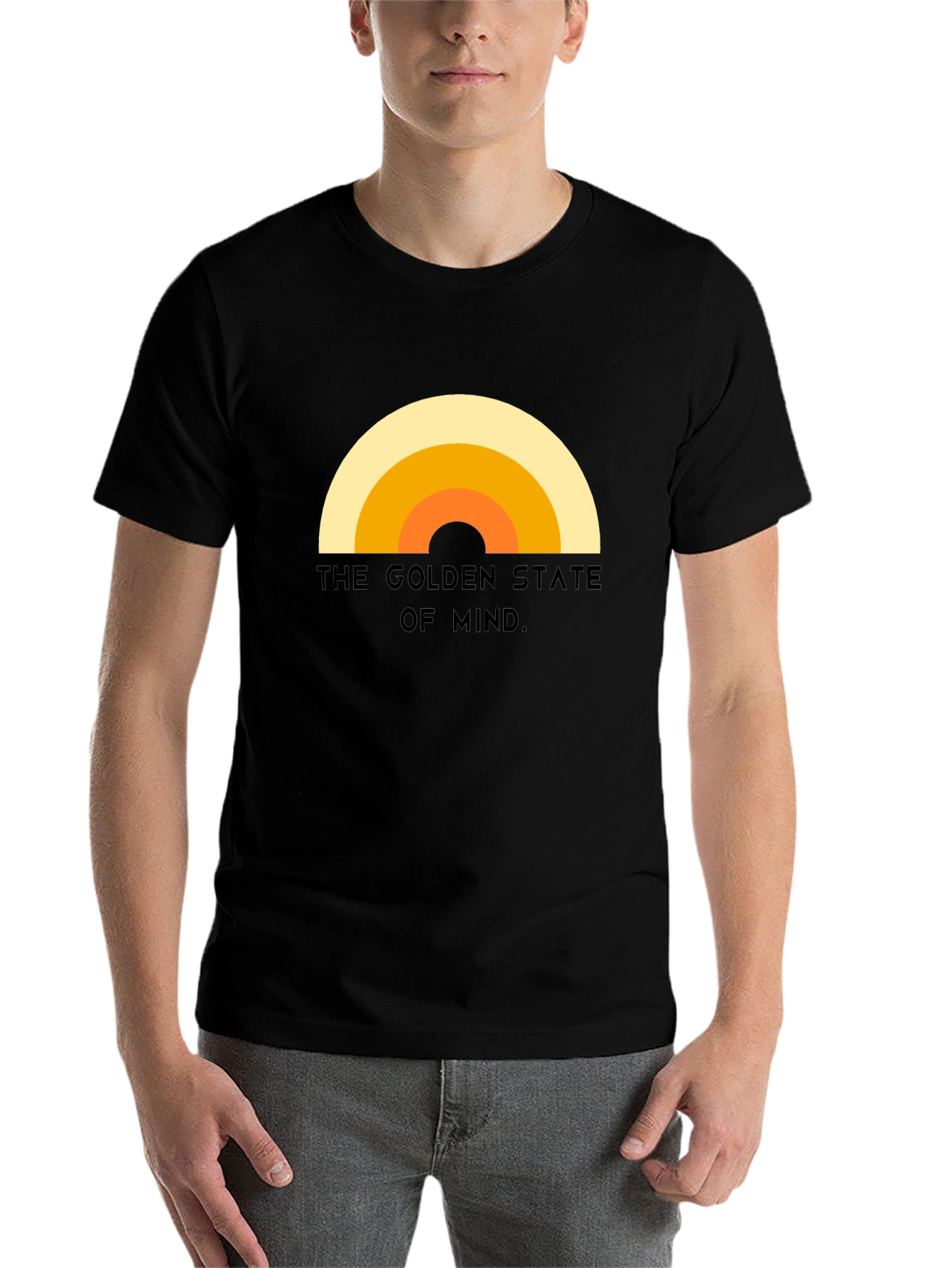 Black Golden State of Mind Retro T-Shirt view 7