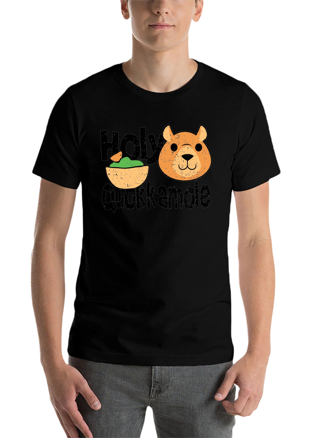 Black Holy Quokkamole Funny Graphic T-Shirt view 7