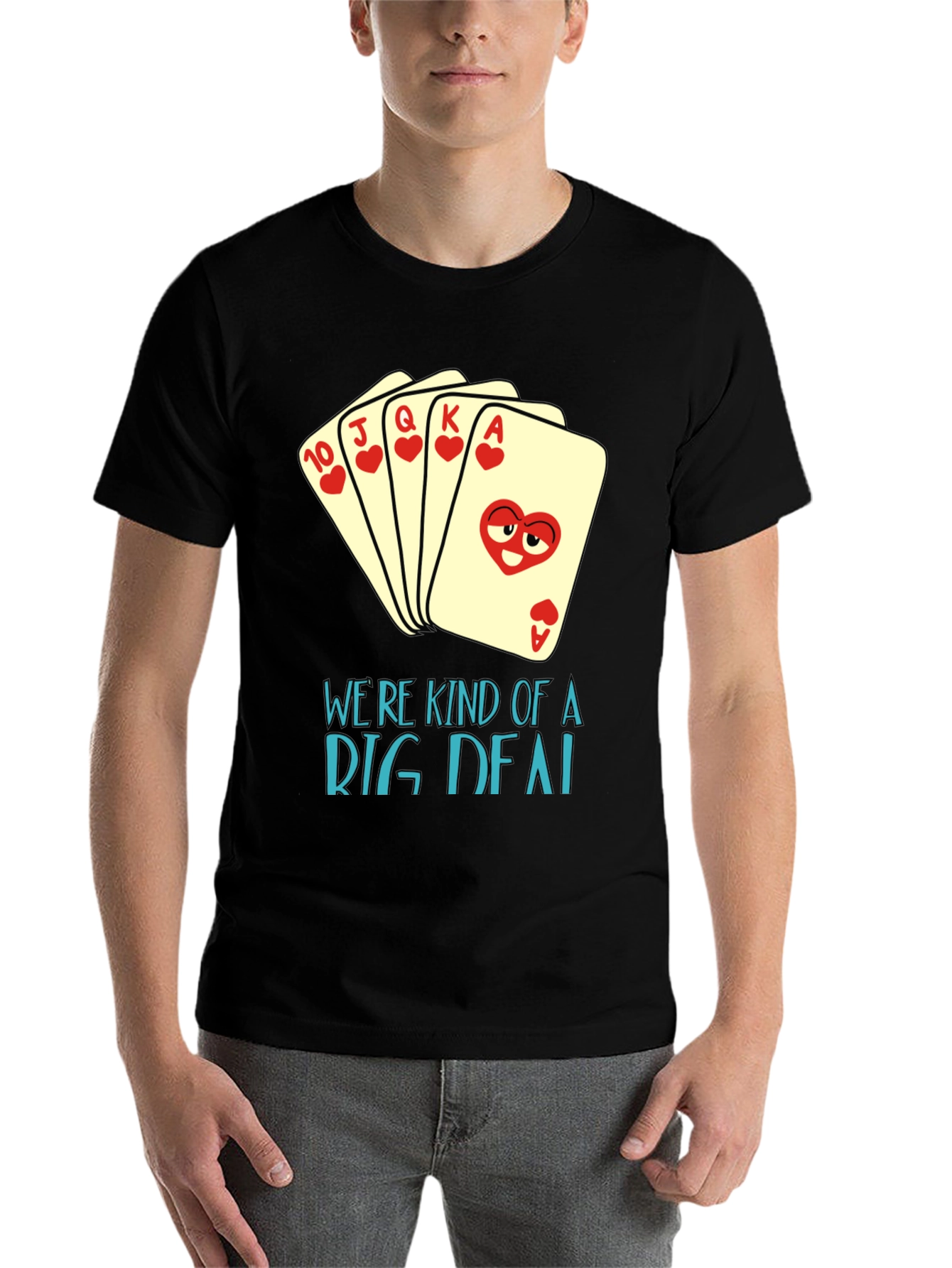 Black Funny Poker Hand T-Shirt - We're Kind of a Big Deal view 7