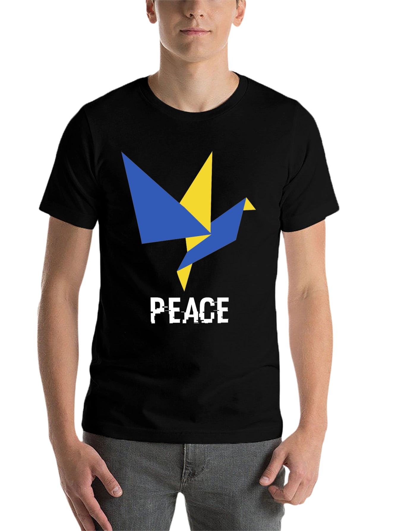 Black Peace Dove Graphic T-Shirt - Ukraine Support view 7
