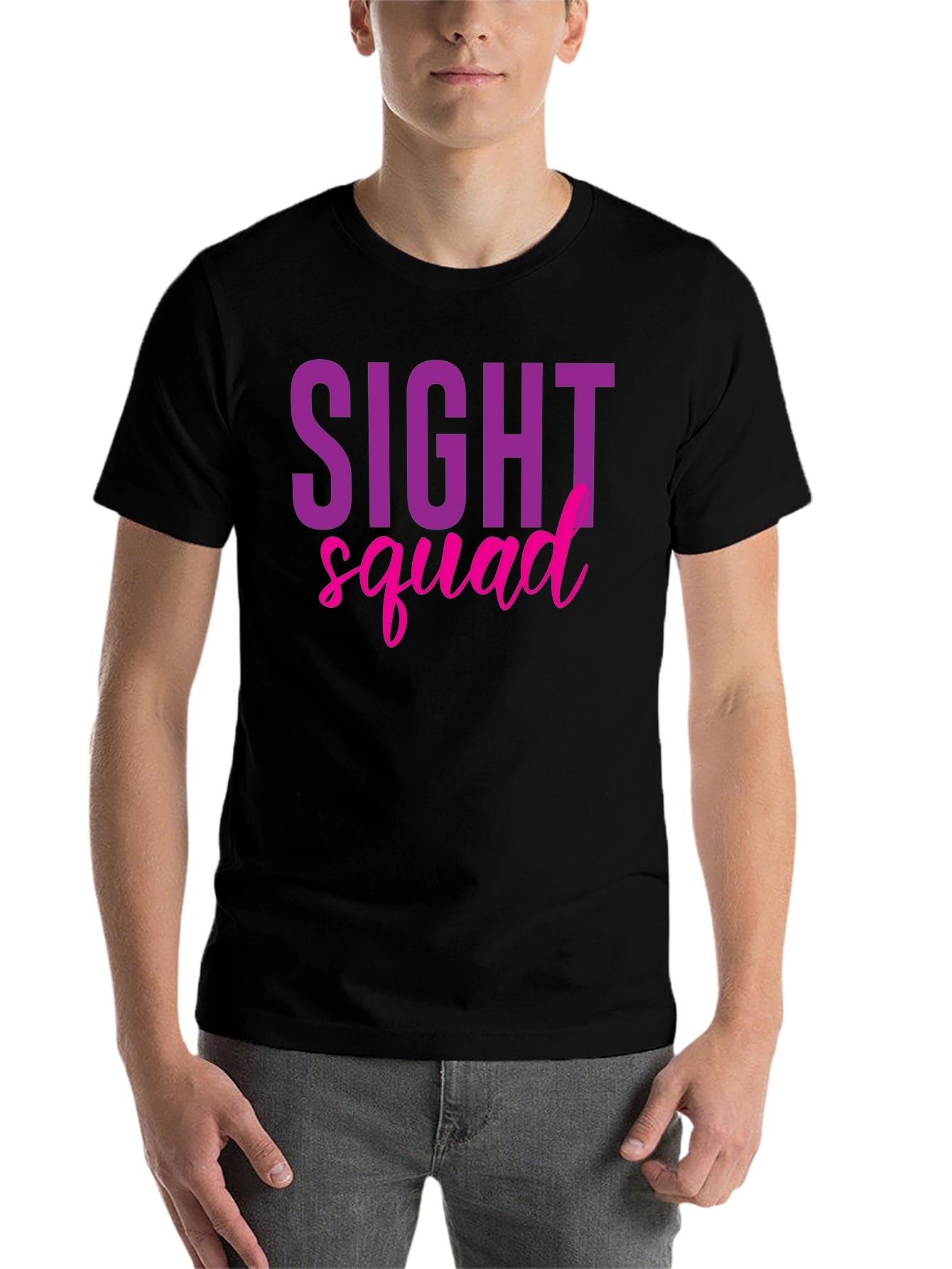 Black Sight Squad T-Shirt, Funny Eye Doctor Optometrist Tee view 7