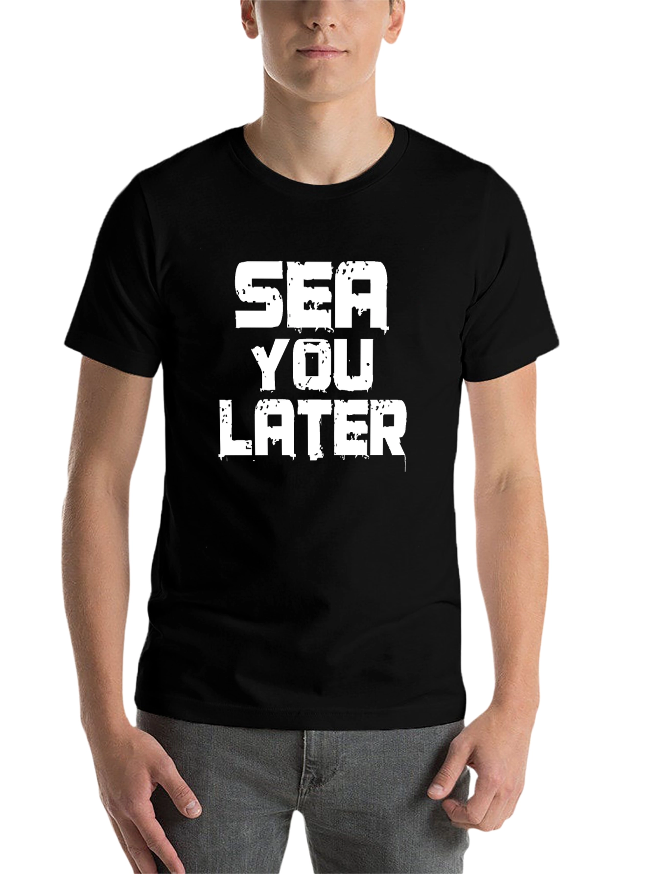Black Sea You Later Graphic Print Black T-Shirt view 7