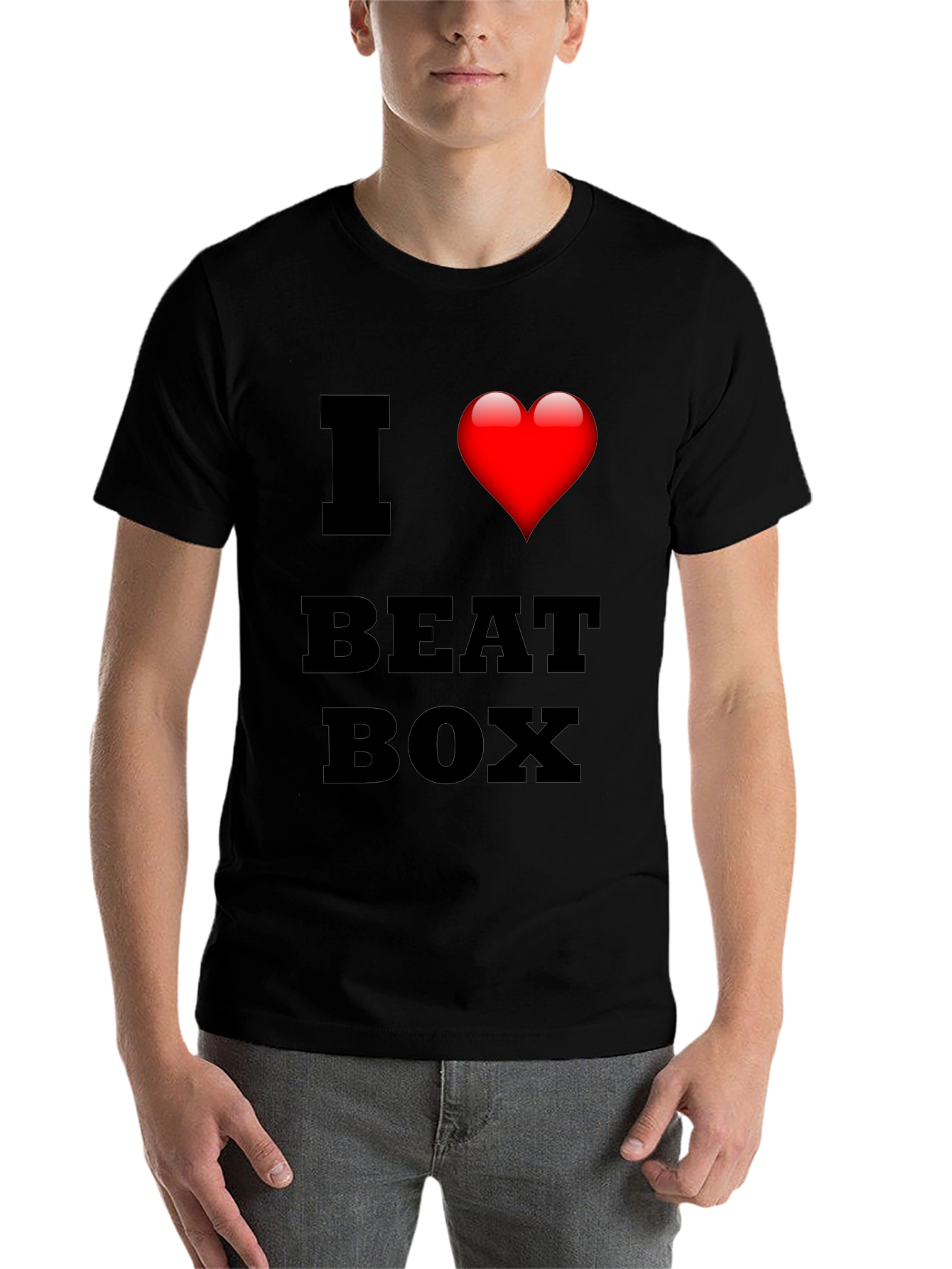 Black I Heart Beat Box Graphic Tee - Stylish Music Lover T-Shirt view 7