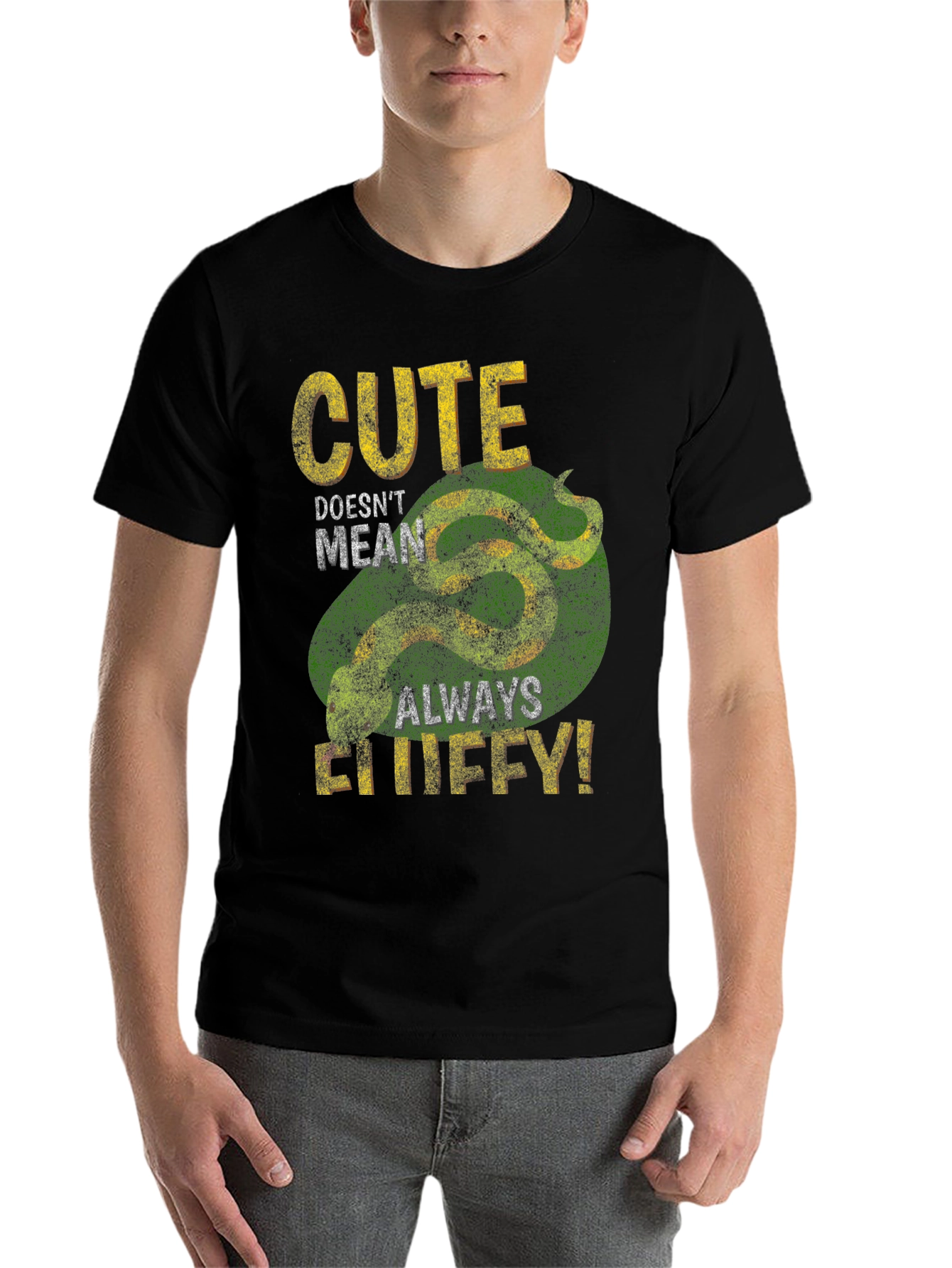 Black Cute But Deadly Snake Graphic T-Shirt view 7