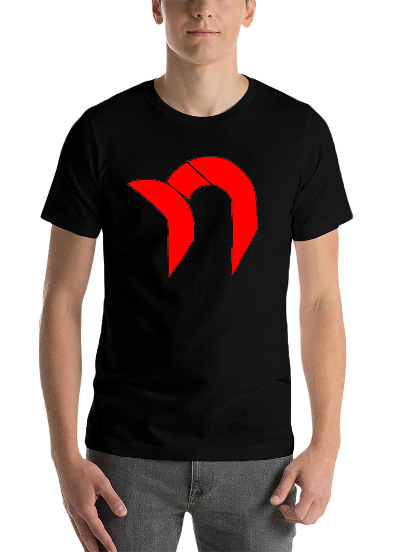 Black Bold Graphic Tee - Red Icon on Black view 7