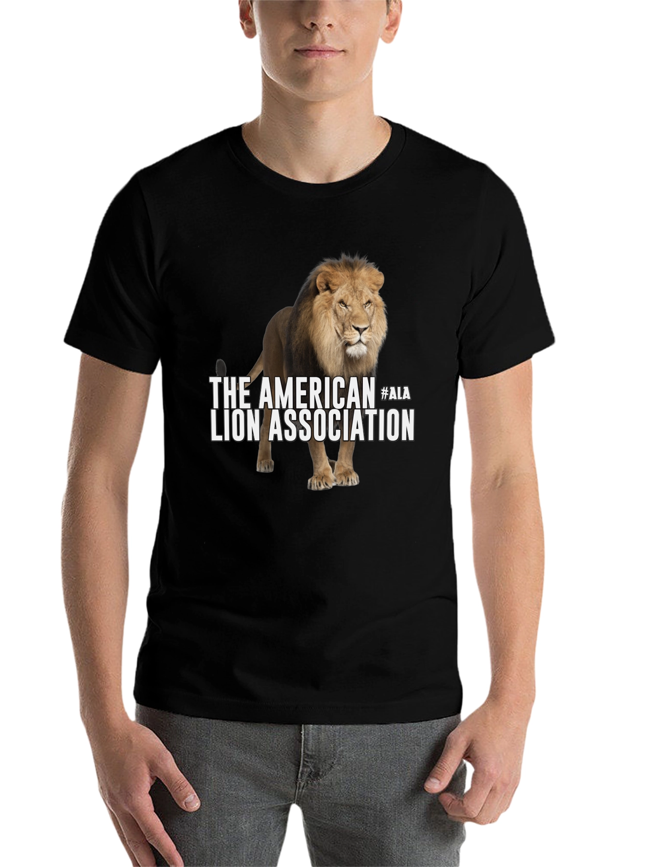 Black American Lion Association Graphic T-Shirt view 7