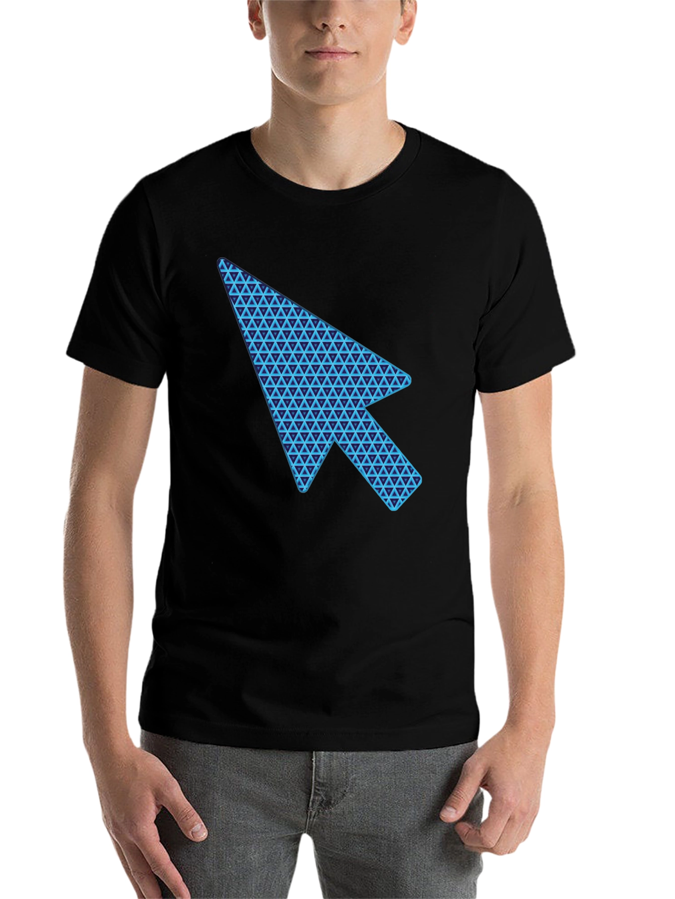 Black Cursor Arrow Graphic Black T-Shirt view 7