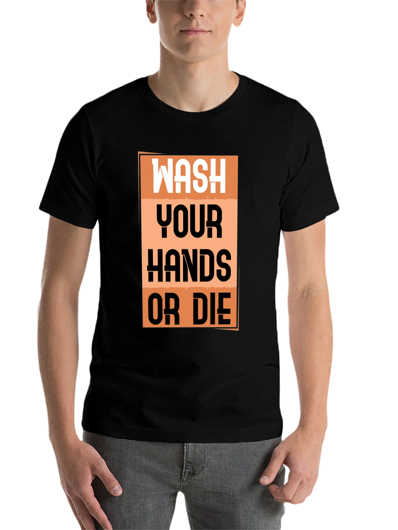 Black Wash Your Hands T-Shirt - Funny Quarantine Tee view 7