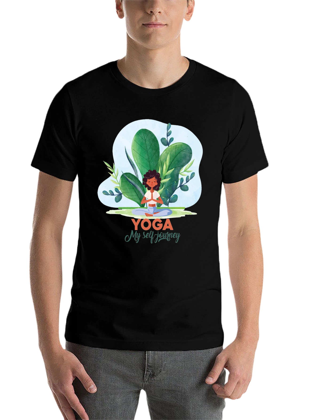 Black Yoga Journey Graphic Tee - Meditate in Style! view 7