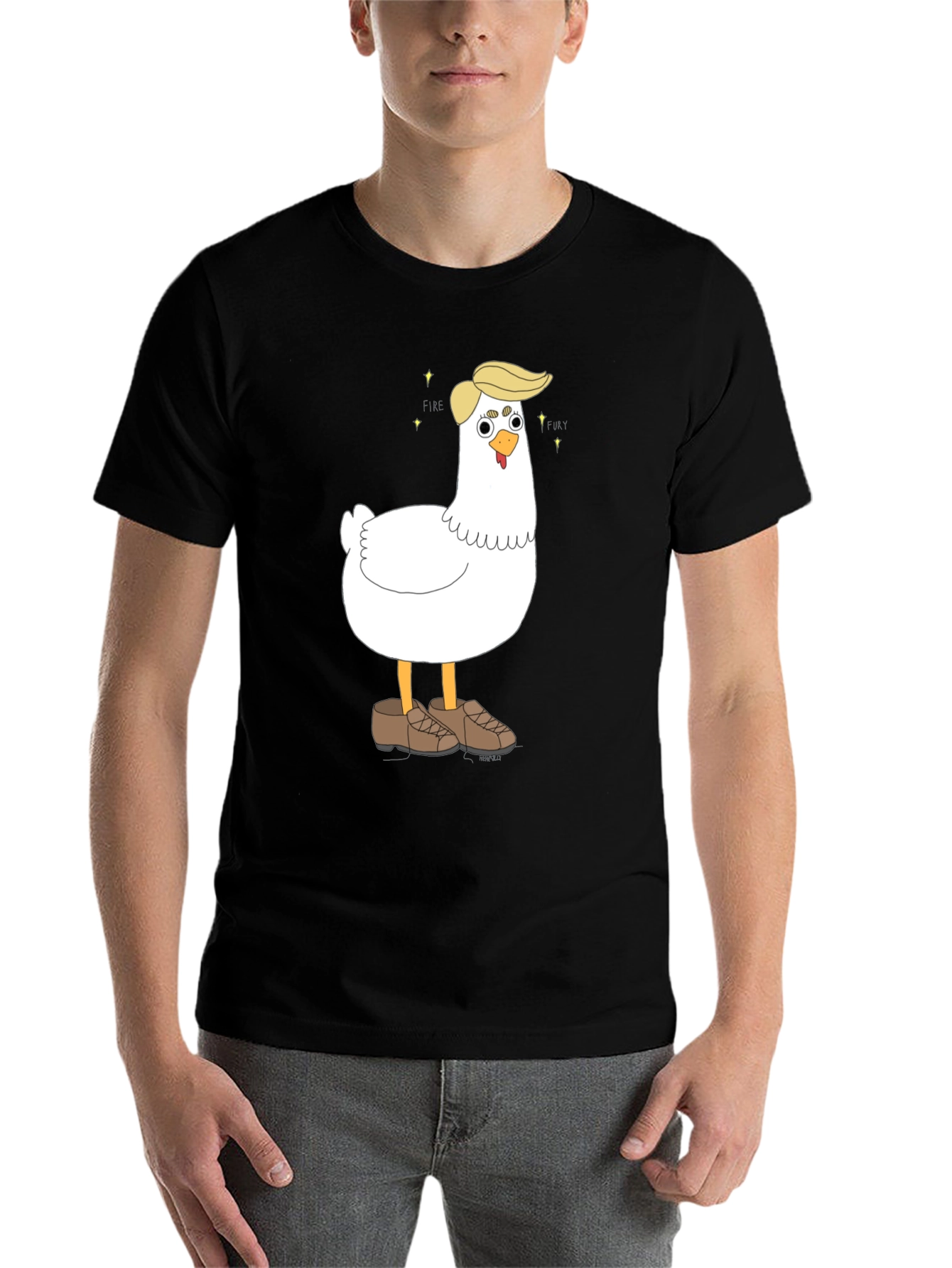 Black Fire & Fury Chicken T-Shirt view 7
