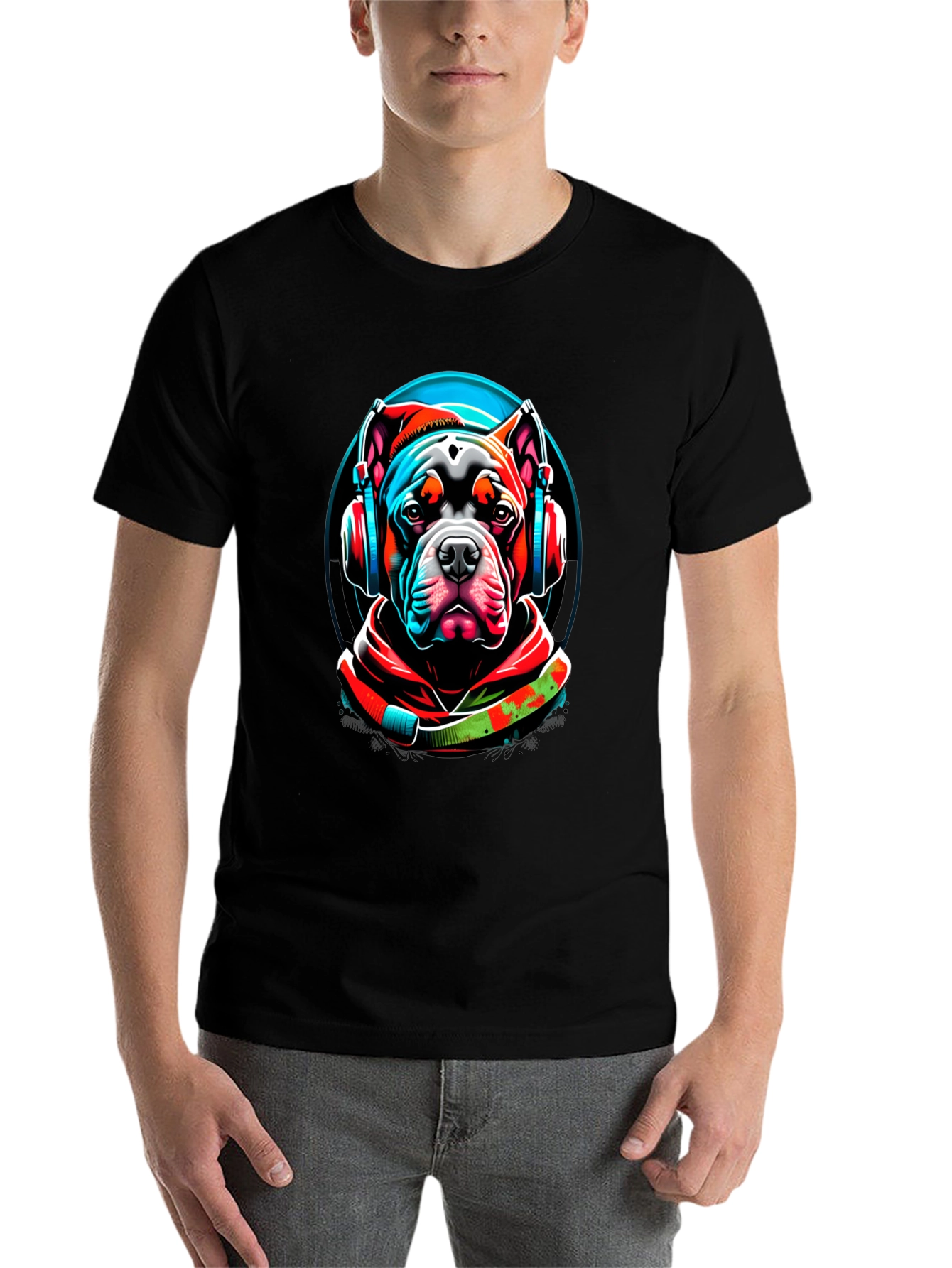 Black Dog DJ Graphic T-Shirt - Cool Canine Style view 7