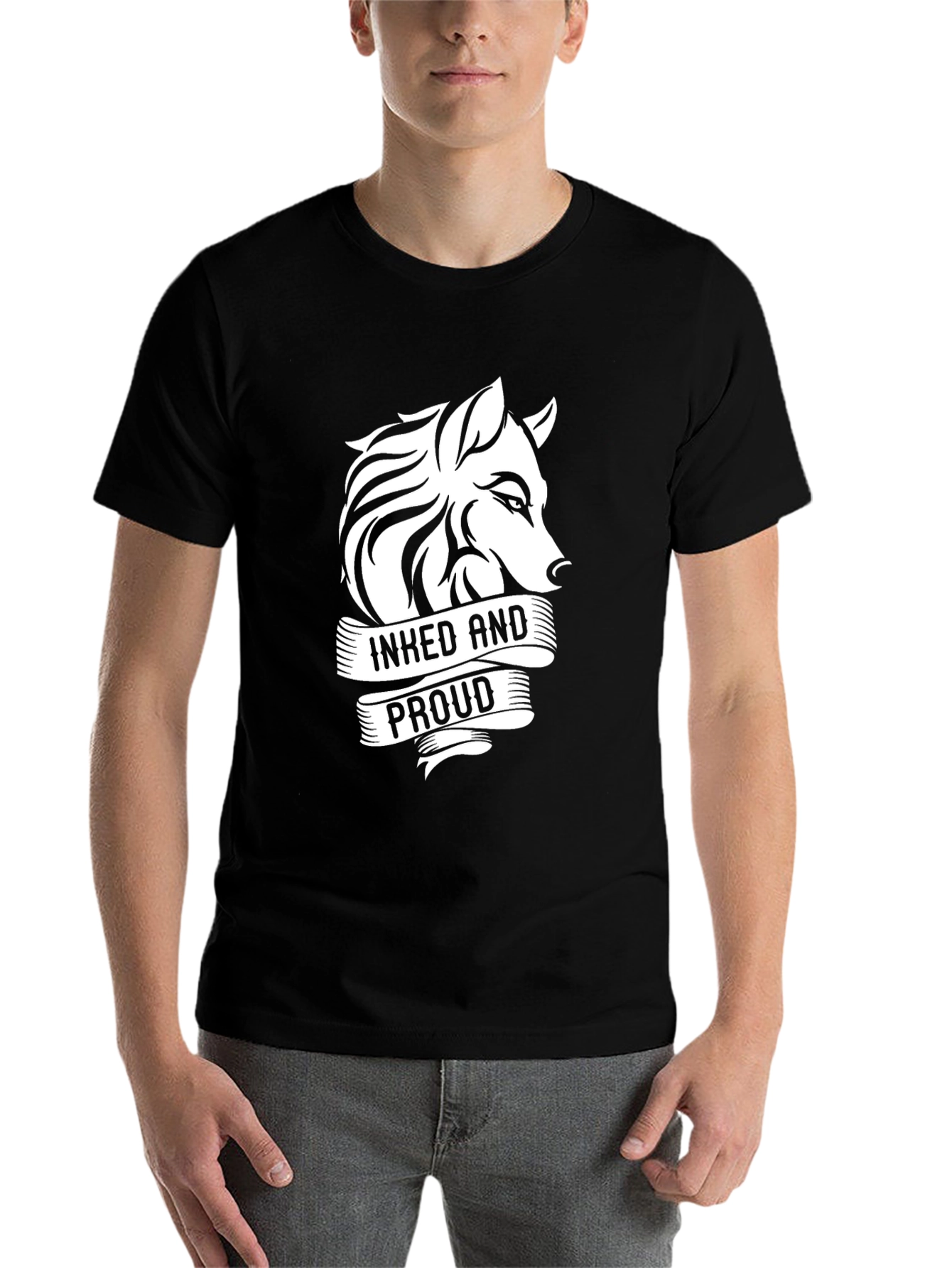 Black Inked and Proud Wolf Graphic Tee view 7